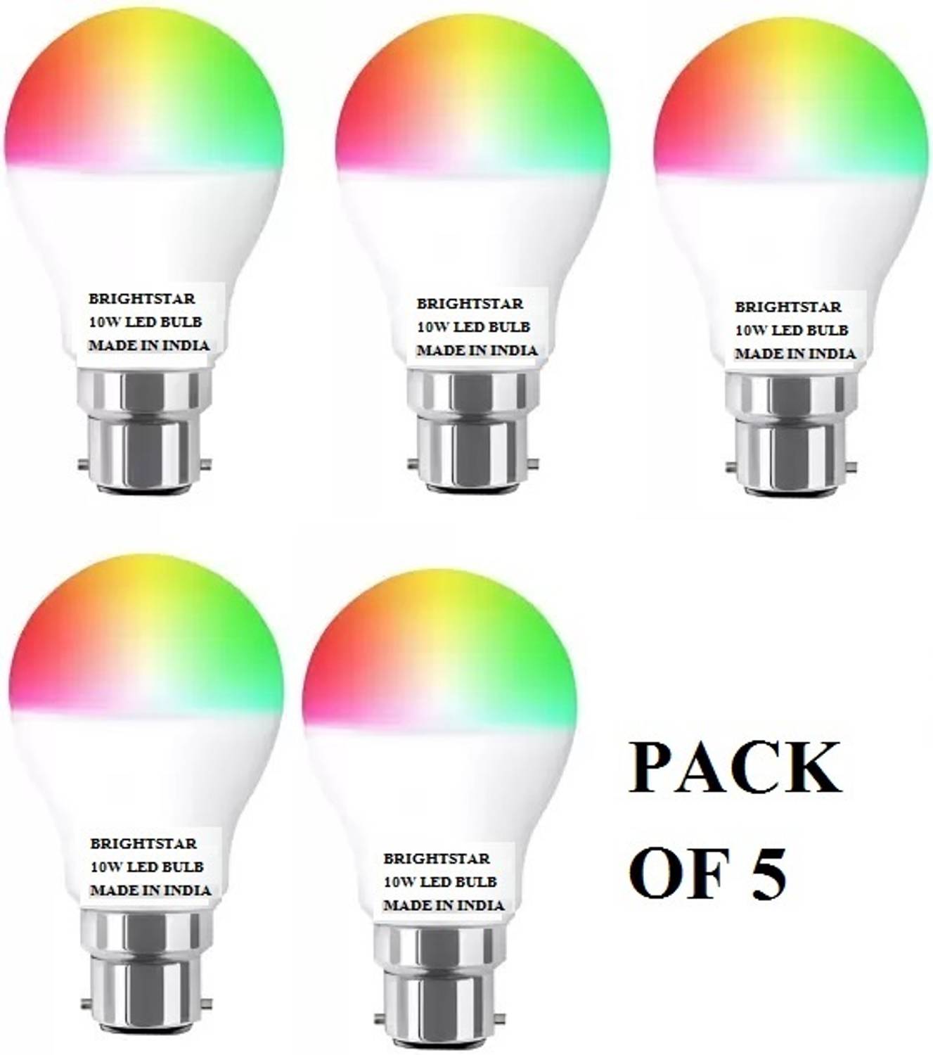 Brightstar 10 W Basic Round B22 LED Bulb