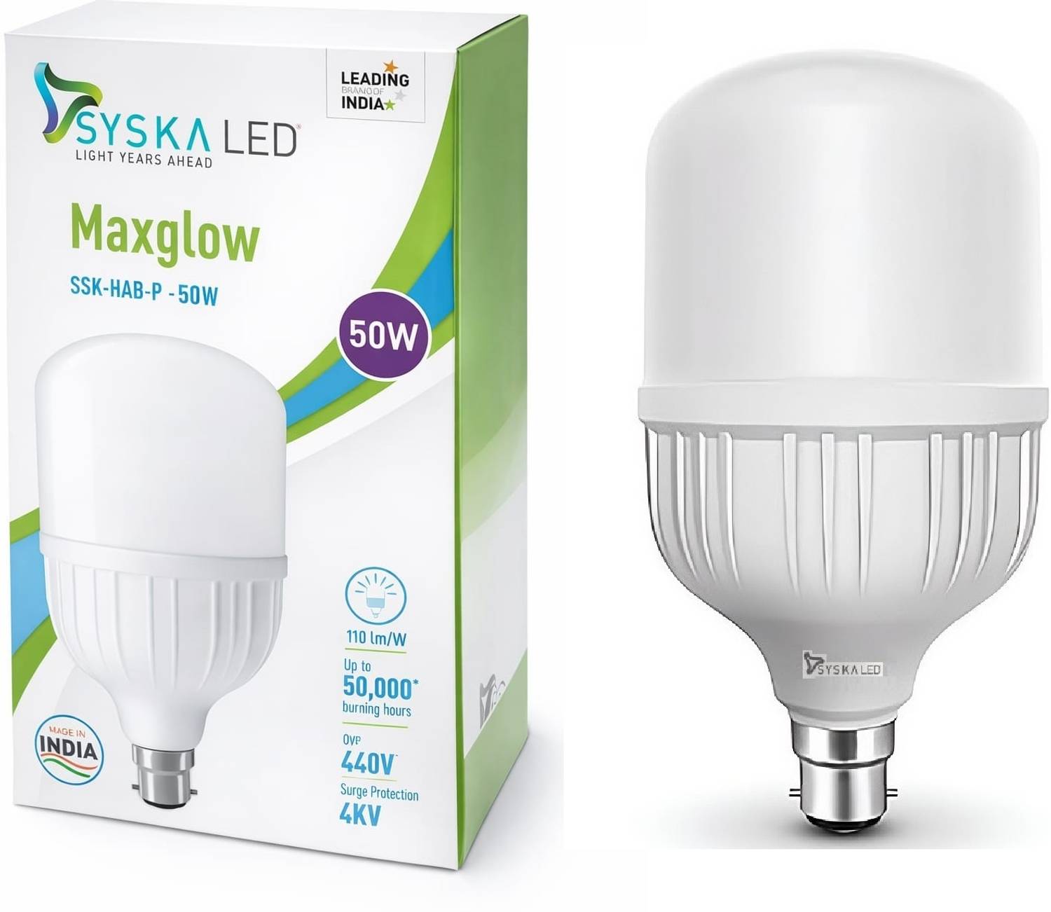 Syska 50 W Basic Standard B22 LED Bulb