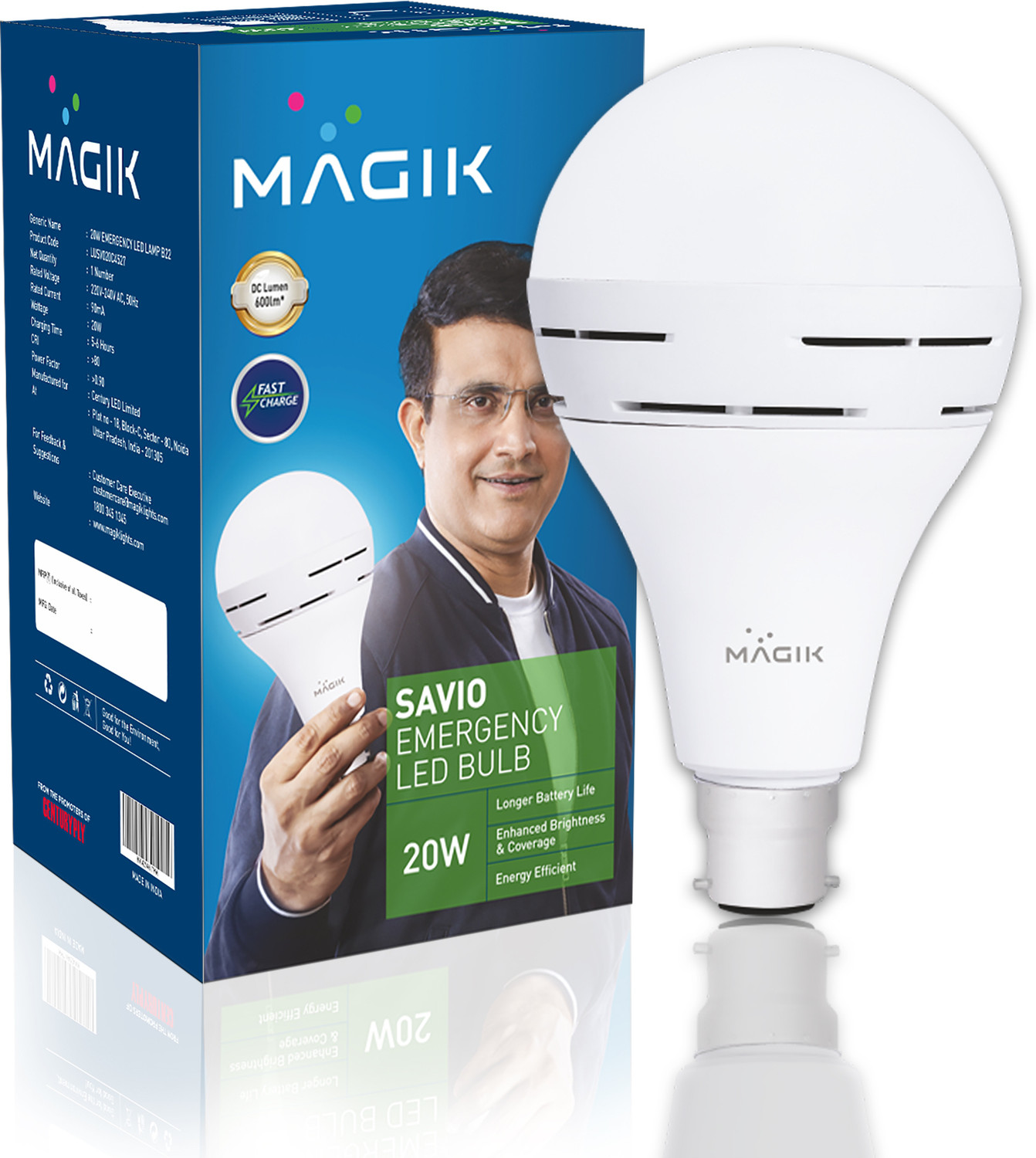 Image of Magik 20 W Basic Standard B22 Inverter Bulb (White)