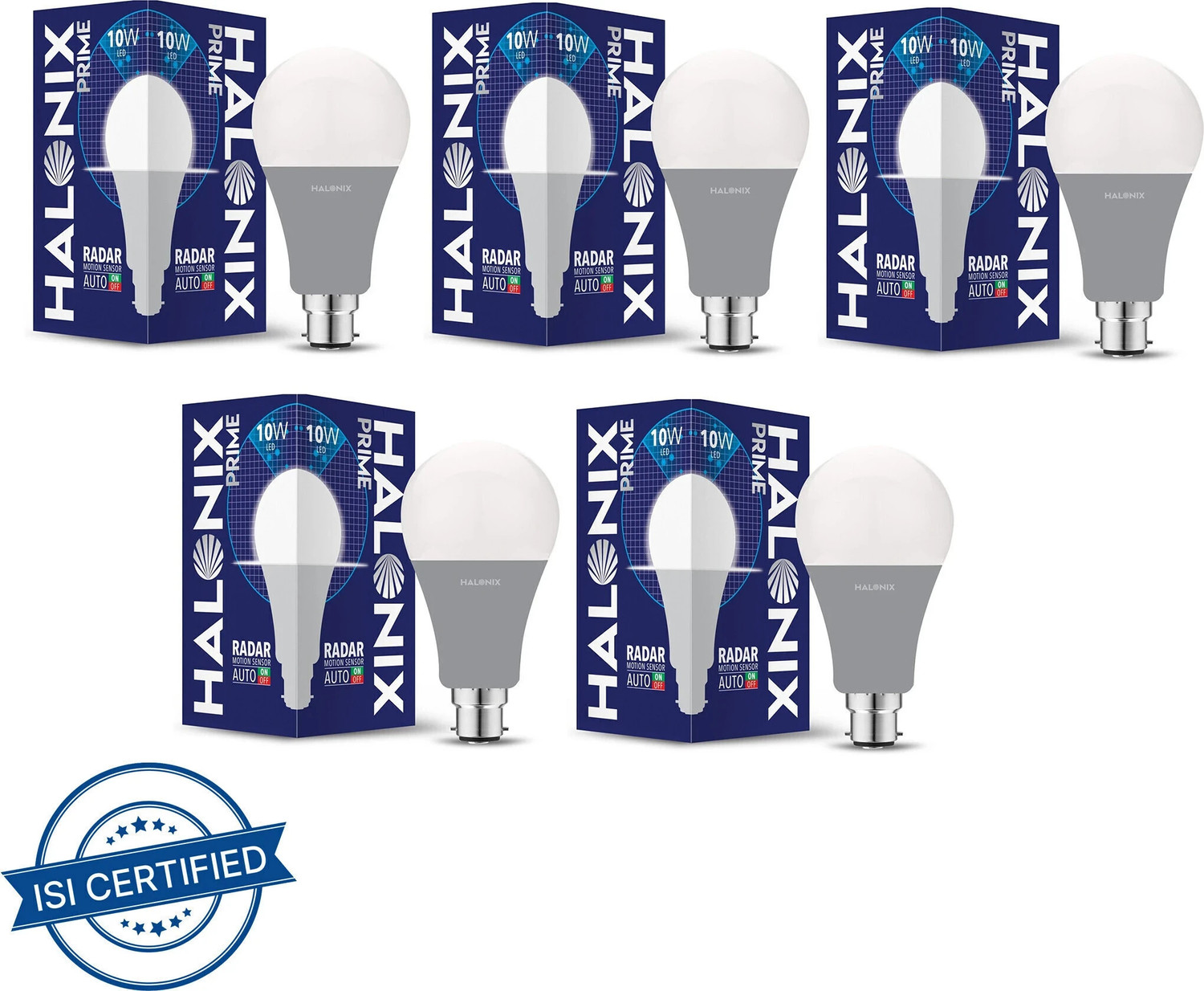 Image of HALONIX 10 W Motion Sensor Round B22 LED Bulb