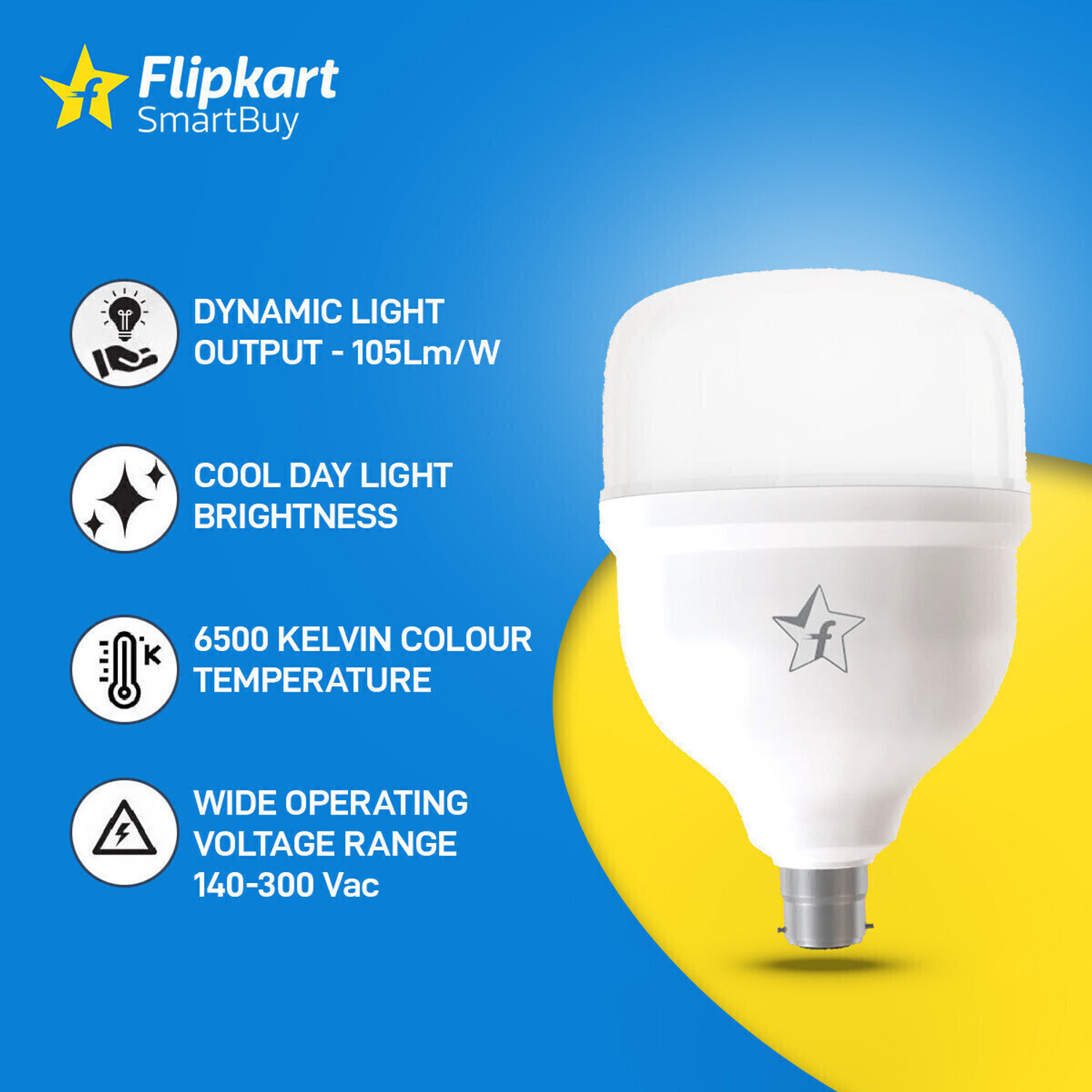 Image of Flipkart SmartBuy 40 w Basic Round B22 LED Bulb