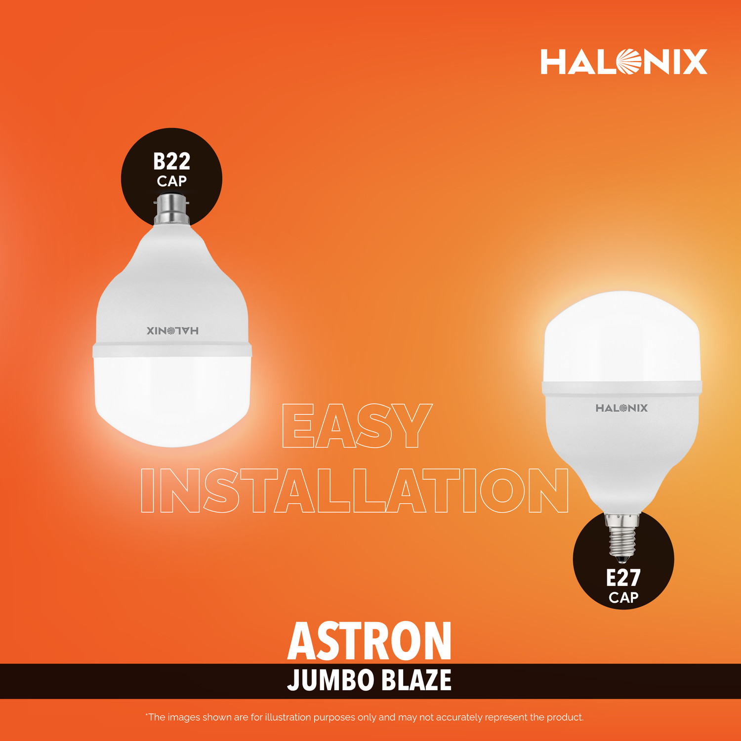 Image of HALONIX 30 W Basic Round B22 D LED Bulb (White, Pack of 10)