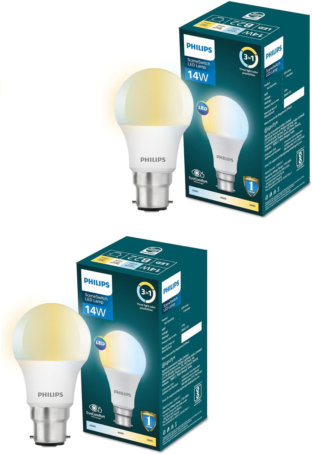 Image of PHILIPS 14 W Multi Watt Standard B22 LED Bulb