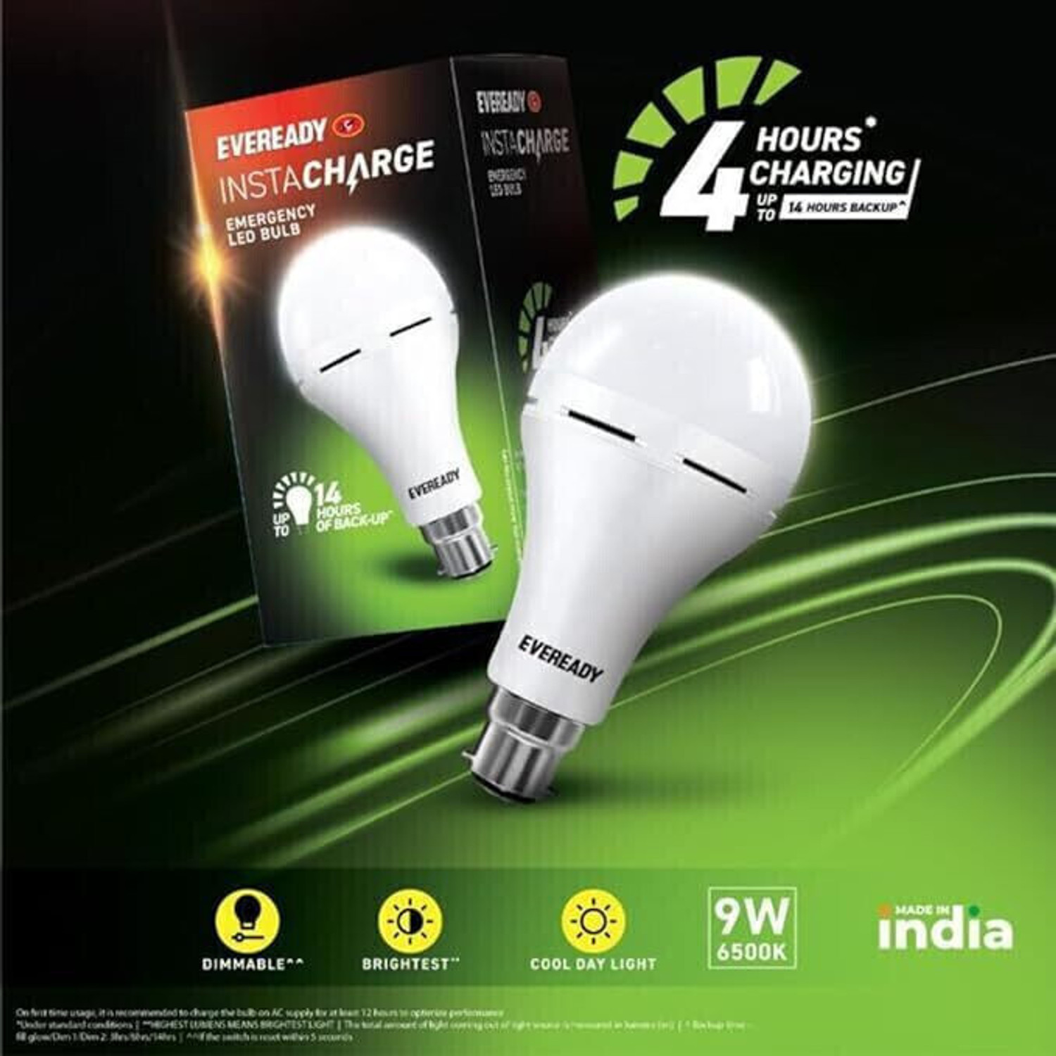 Image of EVEREADY 9 W Inverter Standard B22 Inverter Bulb