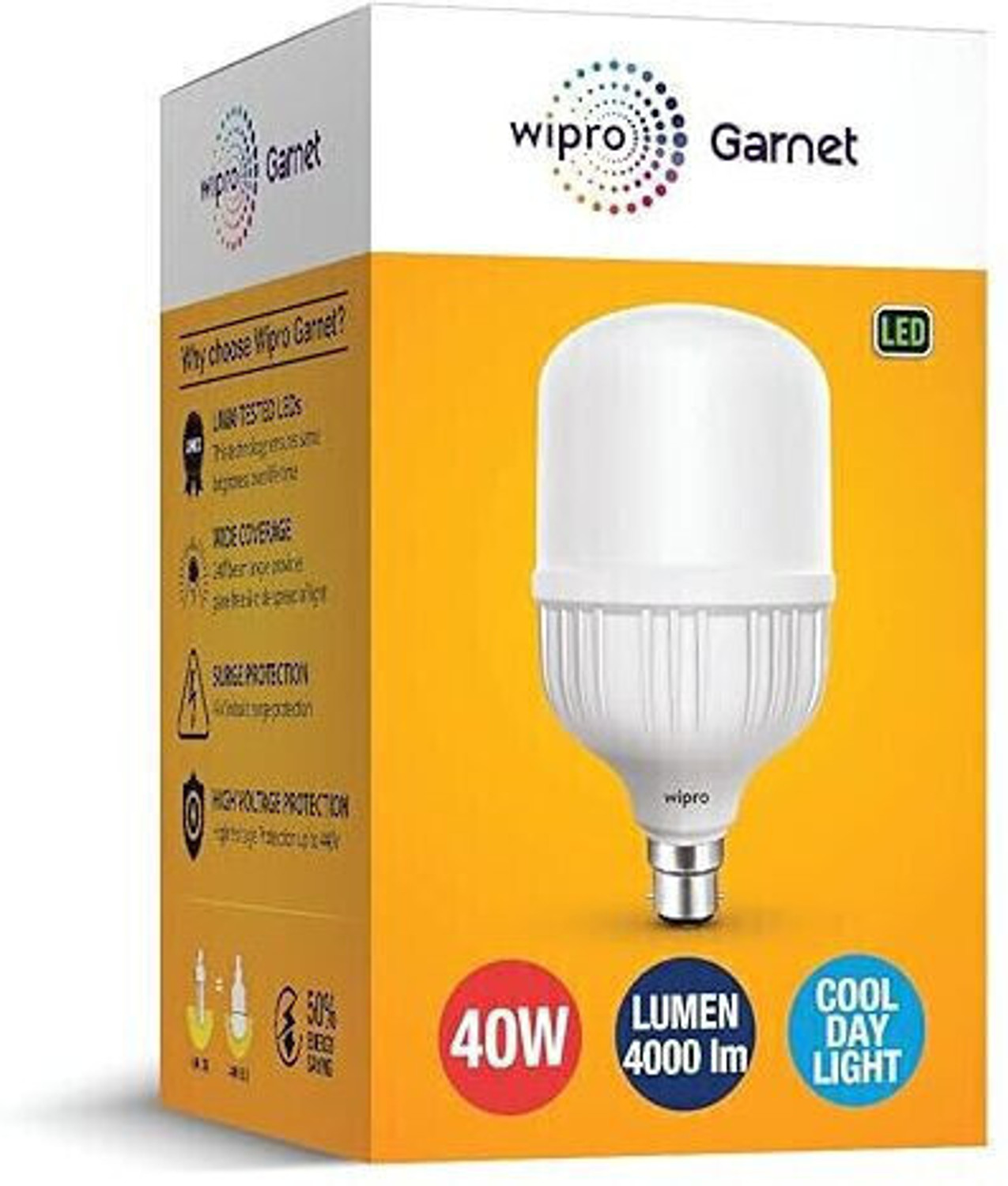 Image of Wipro 40 W Basic Standard B22 LED Bulb