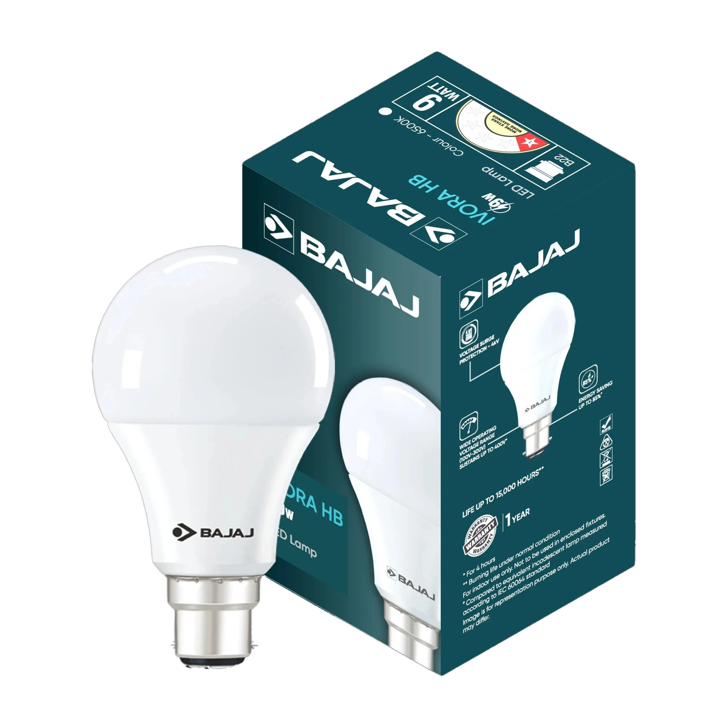 BAJAJ 9 W Basic Round B22 LED Bulb