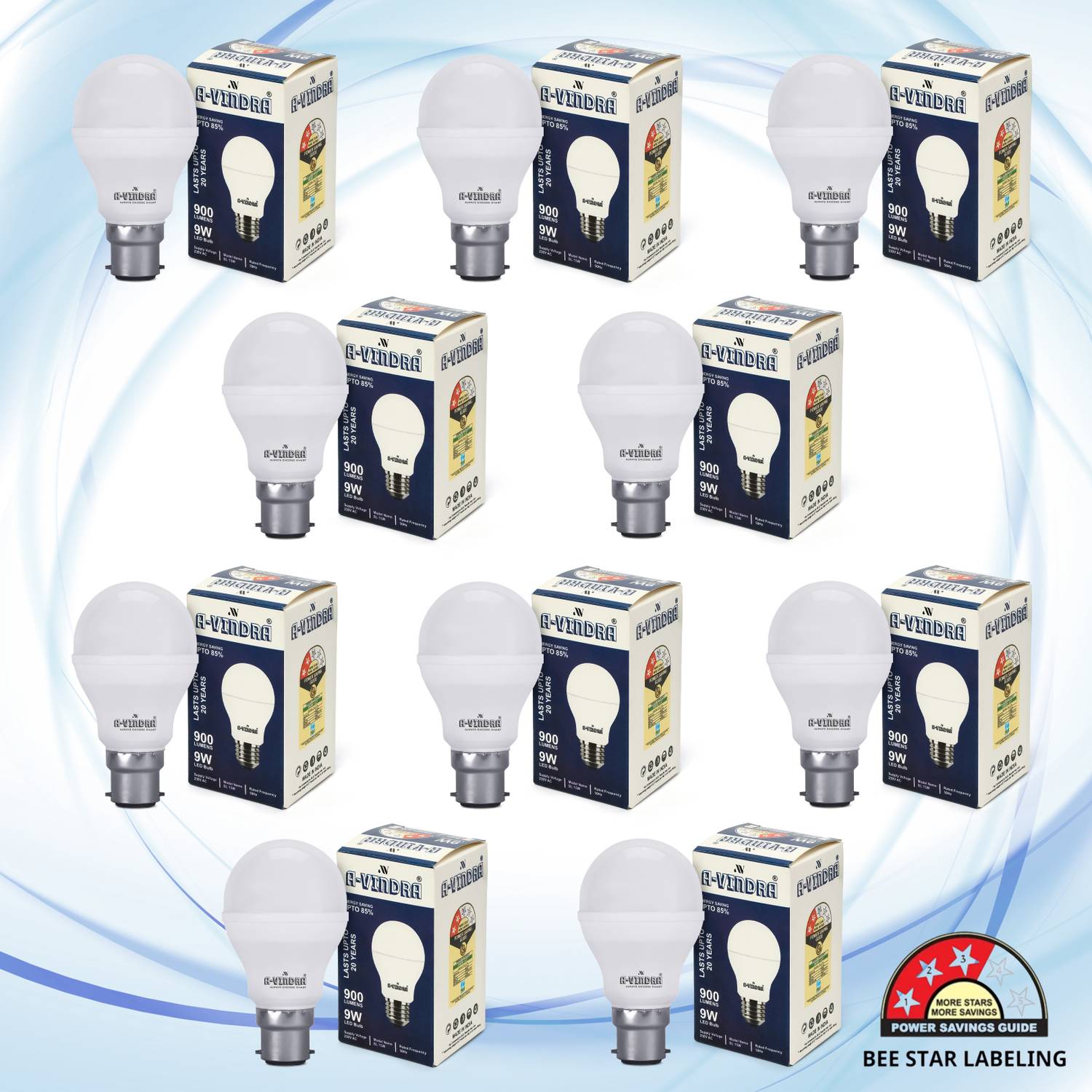 AVINDRA 9 W Basic Round B22 LED Bulb