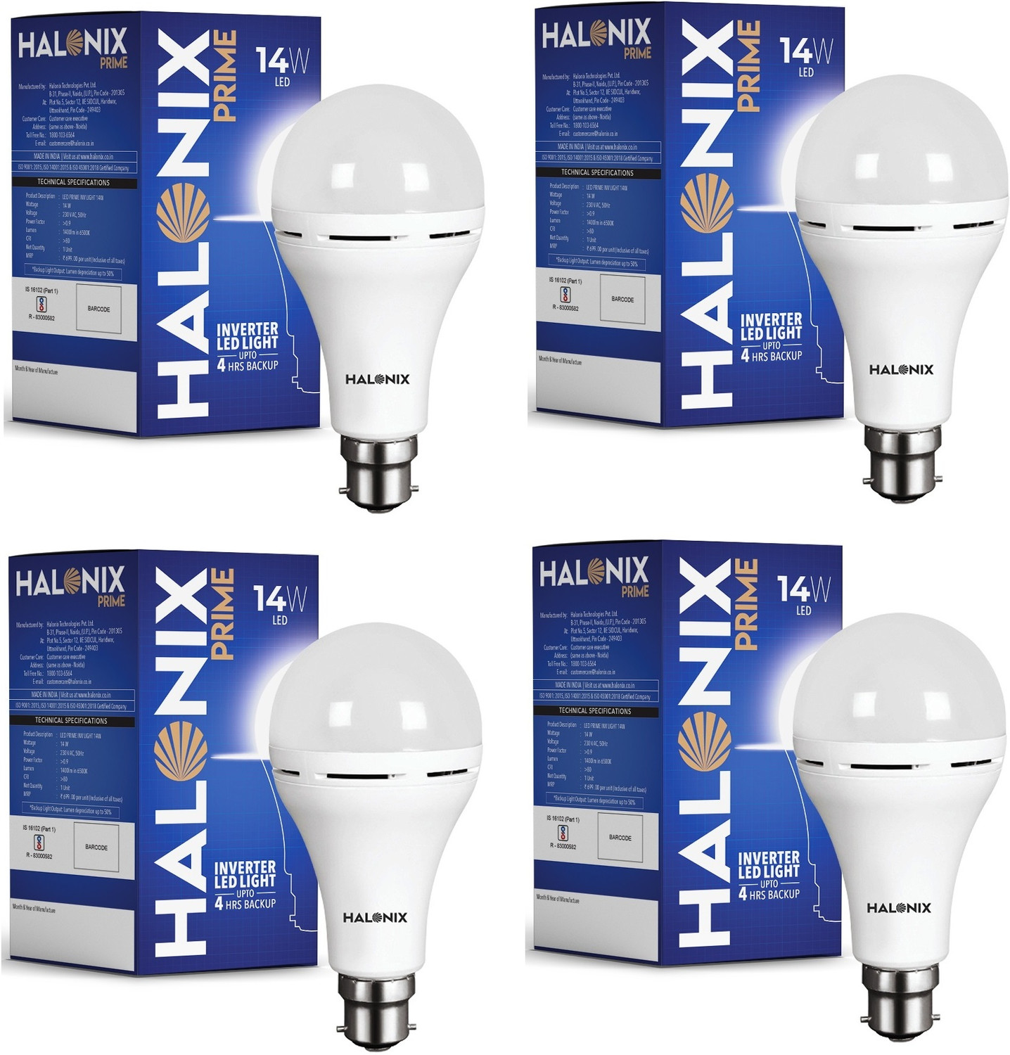 Image of HALONIX 14 W Inverter Round B22 D Inverter Bulb