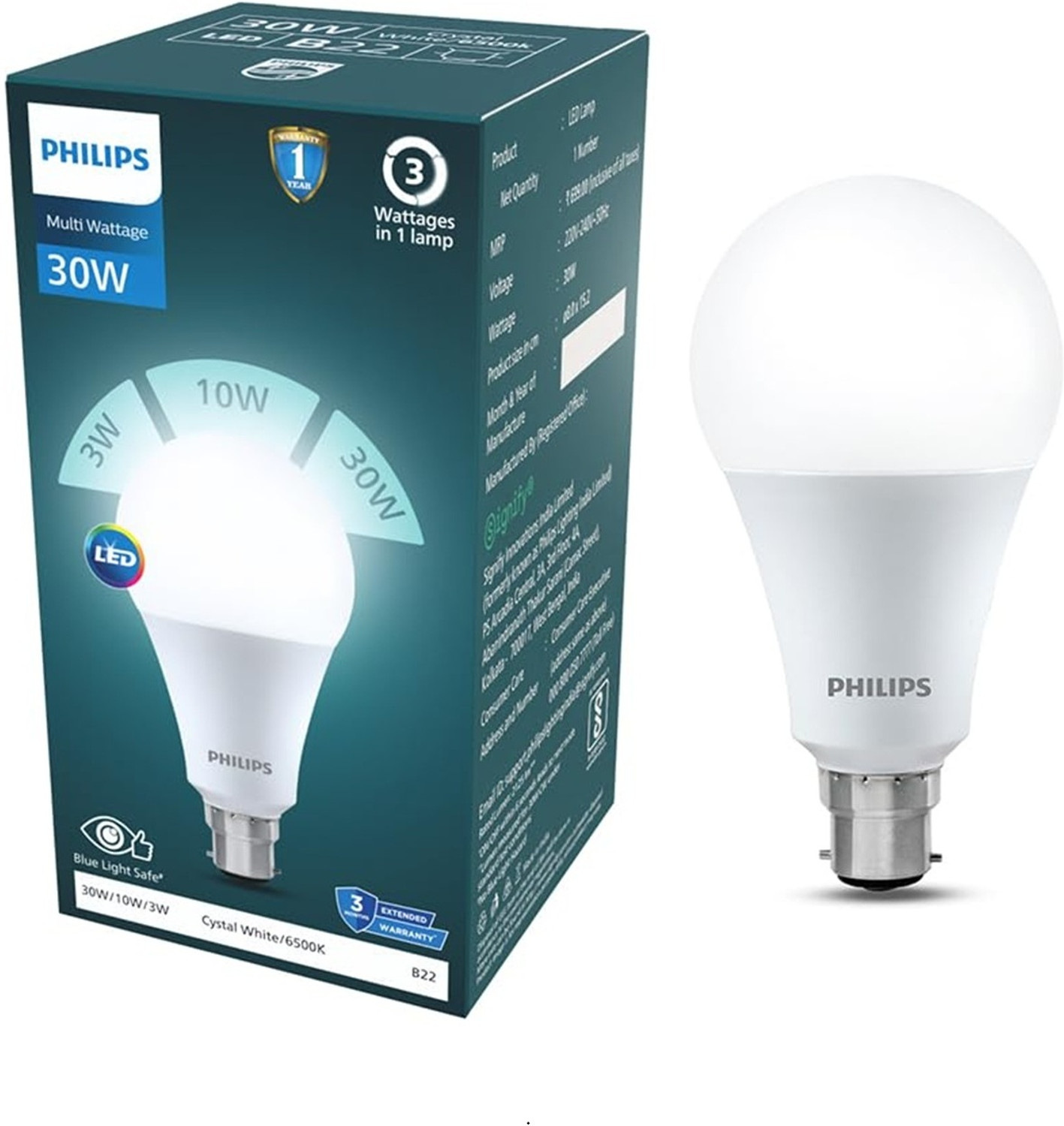 Image of PHILIPS 30 W Basic Standard B22 LED Bulb