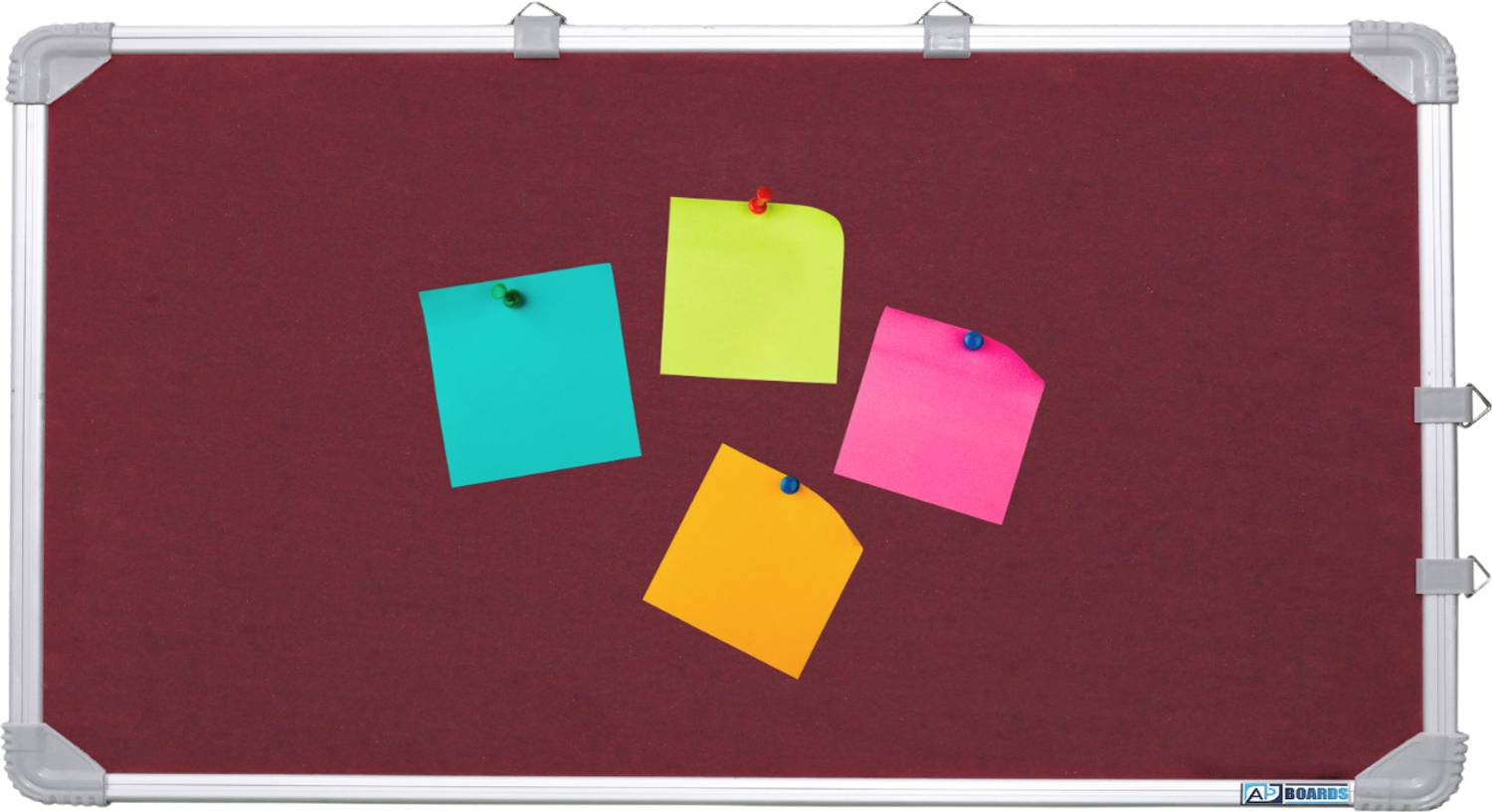 APBOARDS Aluminium Framed Notice Board for Home,Office & School With Push Pins-Pack of 2 Cork Bulletin Board