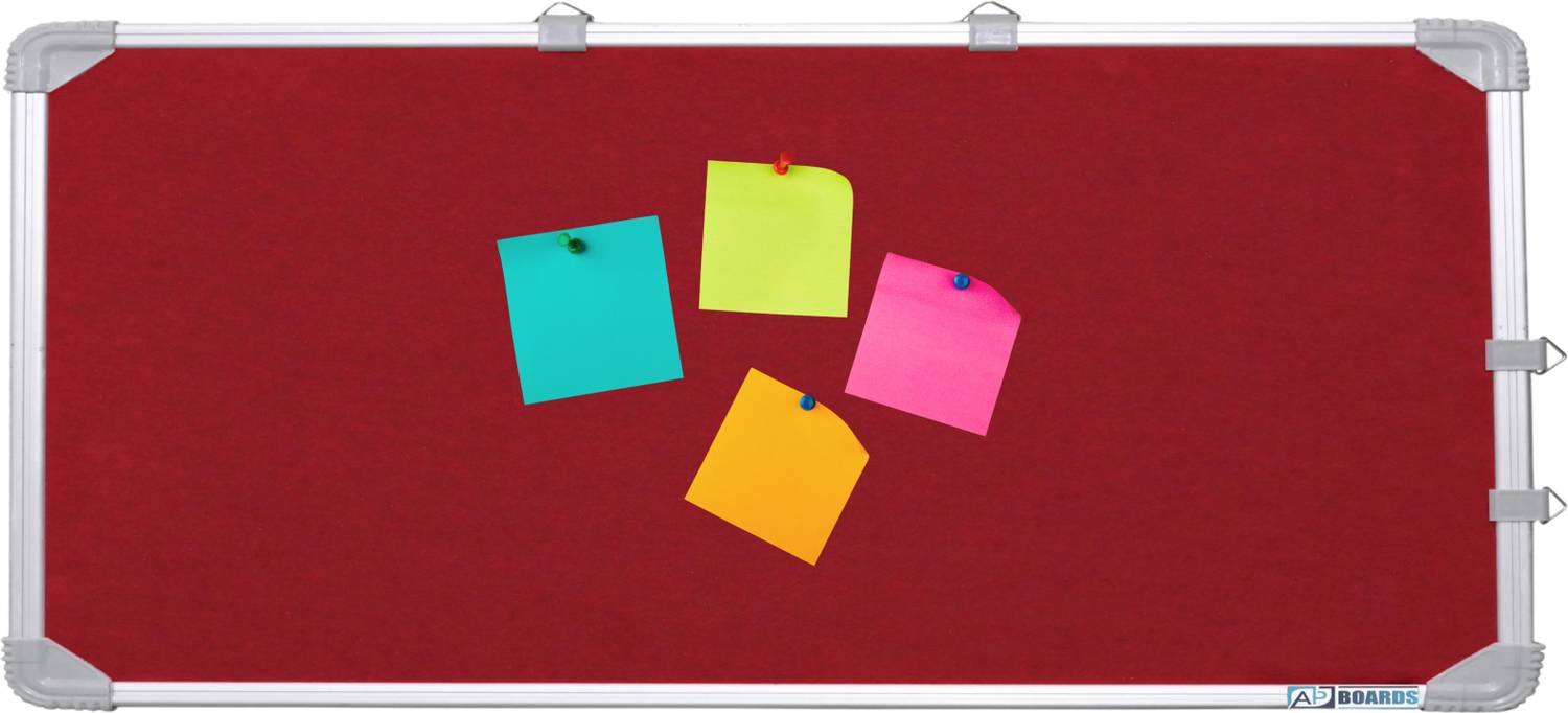 APBOARDS Aluminium Framed Notice Board for Office,School & Home Use With 50 Push Pins Cork Bulletin Board