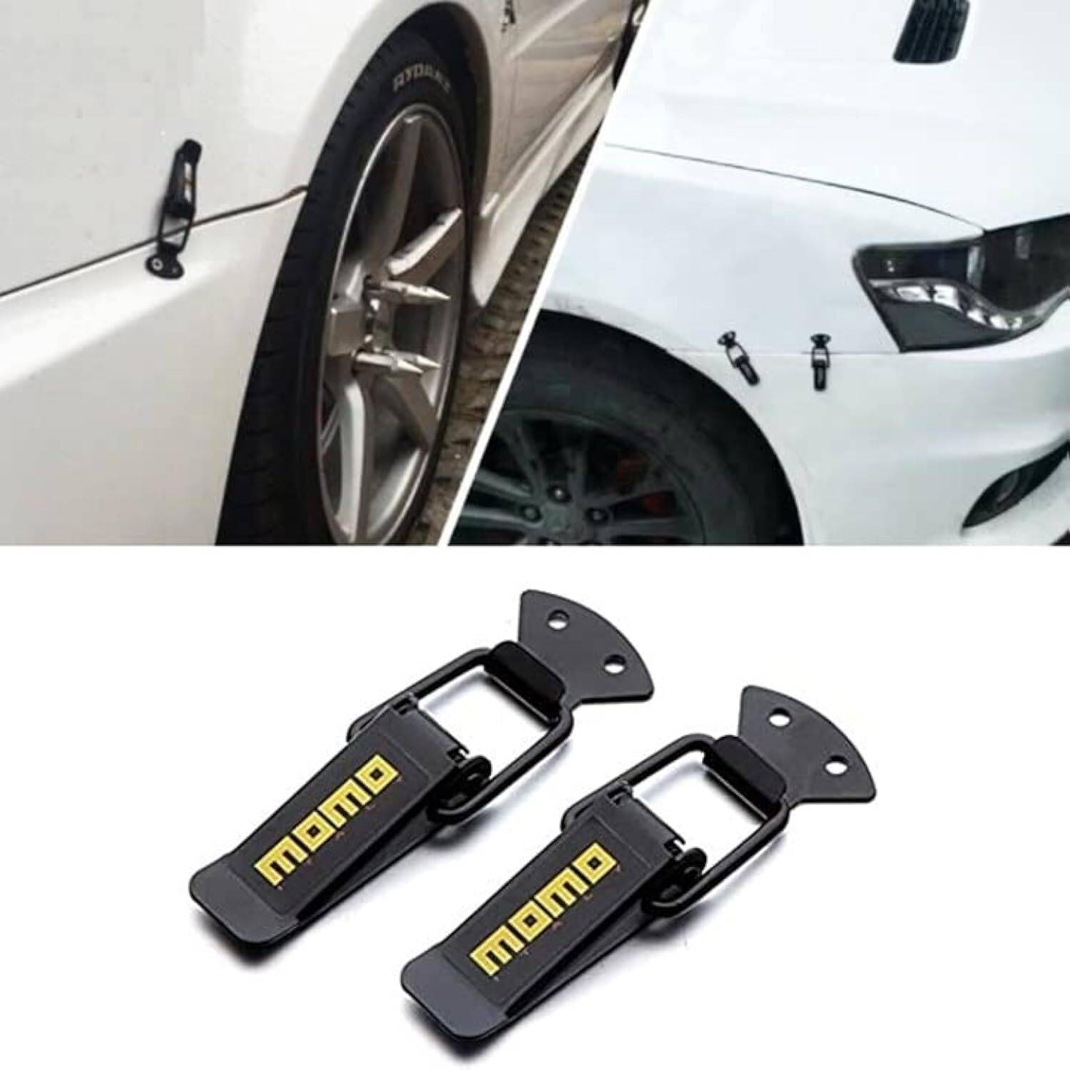 AutoBizarre Car Bumper Hook Lock MOMO Bumper Clips Compatible with All Cars (Set of 2) Bumper Cap