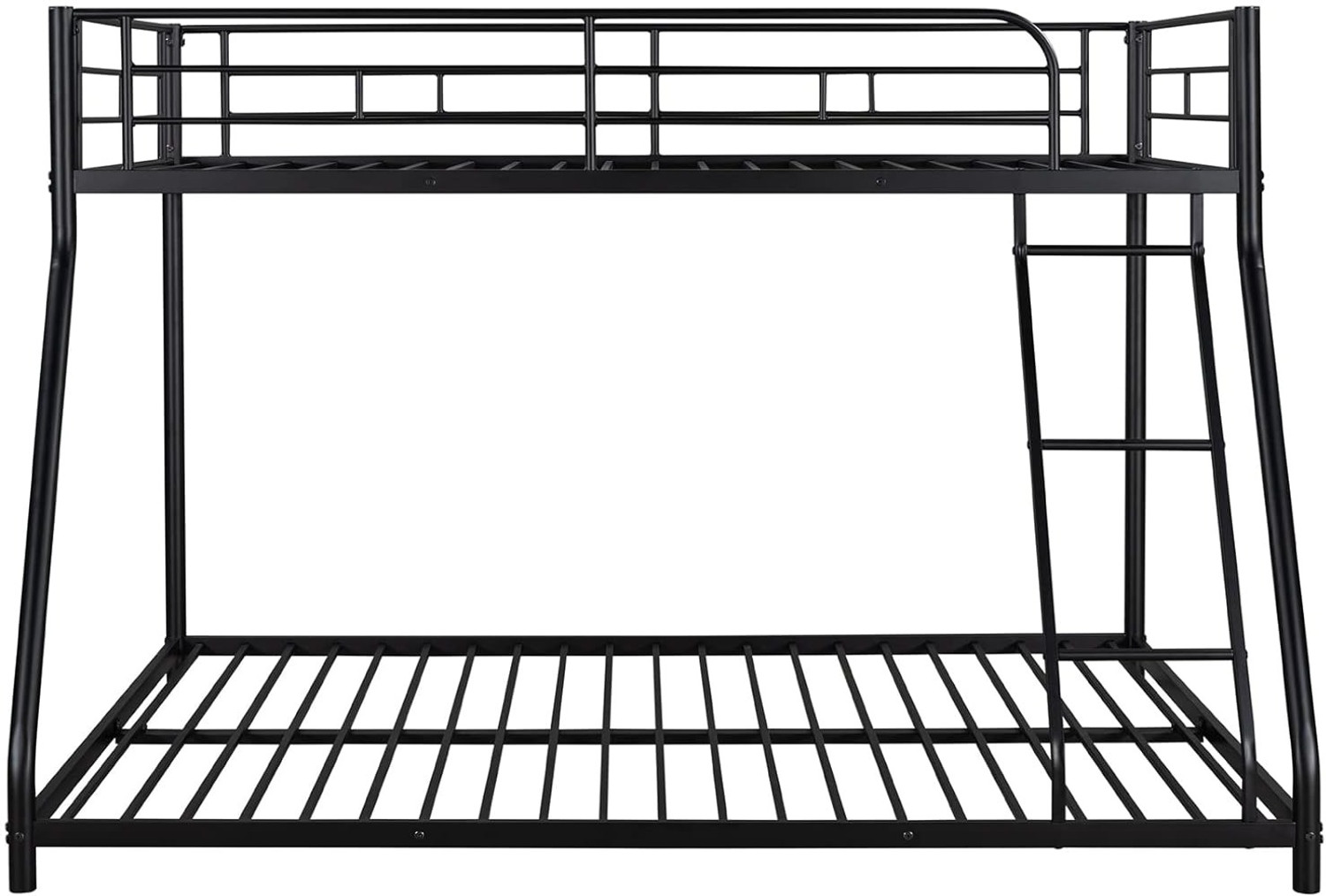 Image of IRONIC HOUSE Bunk Bed Twin Over Full Sturdy Steel Metal Bed Frame with Flat Ladder&Guardrail Metal Bunk Bed