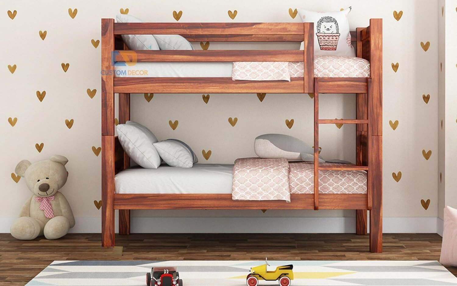 Image of Flipkart Perfect Homes Sheesham Wood Bunk Bed | Wooden Double Bed Furniture for Kids Bedroom| Solid Wood Bunk Bed