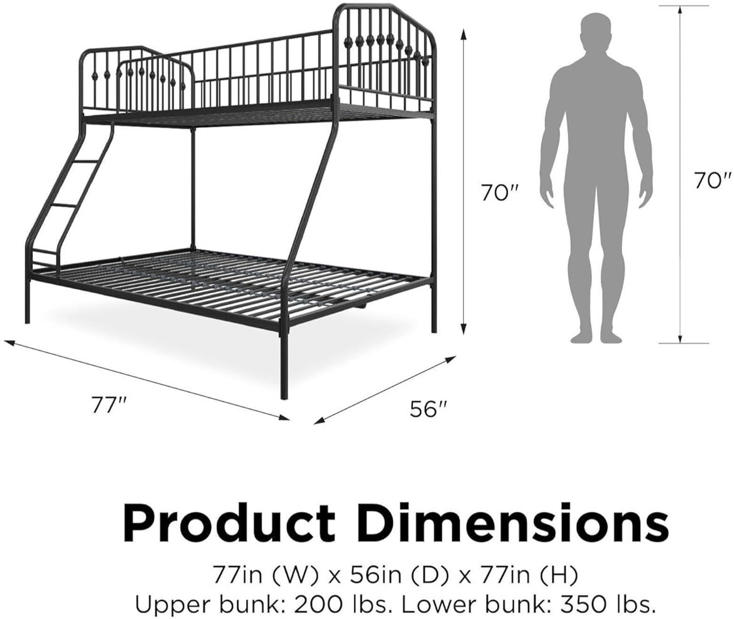 Image of IRONIC HOUSE Bushwick Metal Bunk Bed Metal Bunk Bed