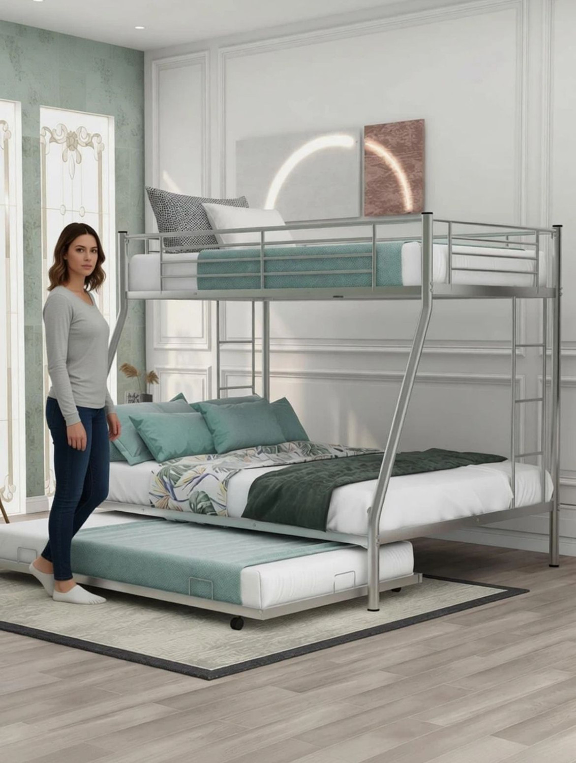 Image of KTG HANDICRAFTS Metal Bunk Bed