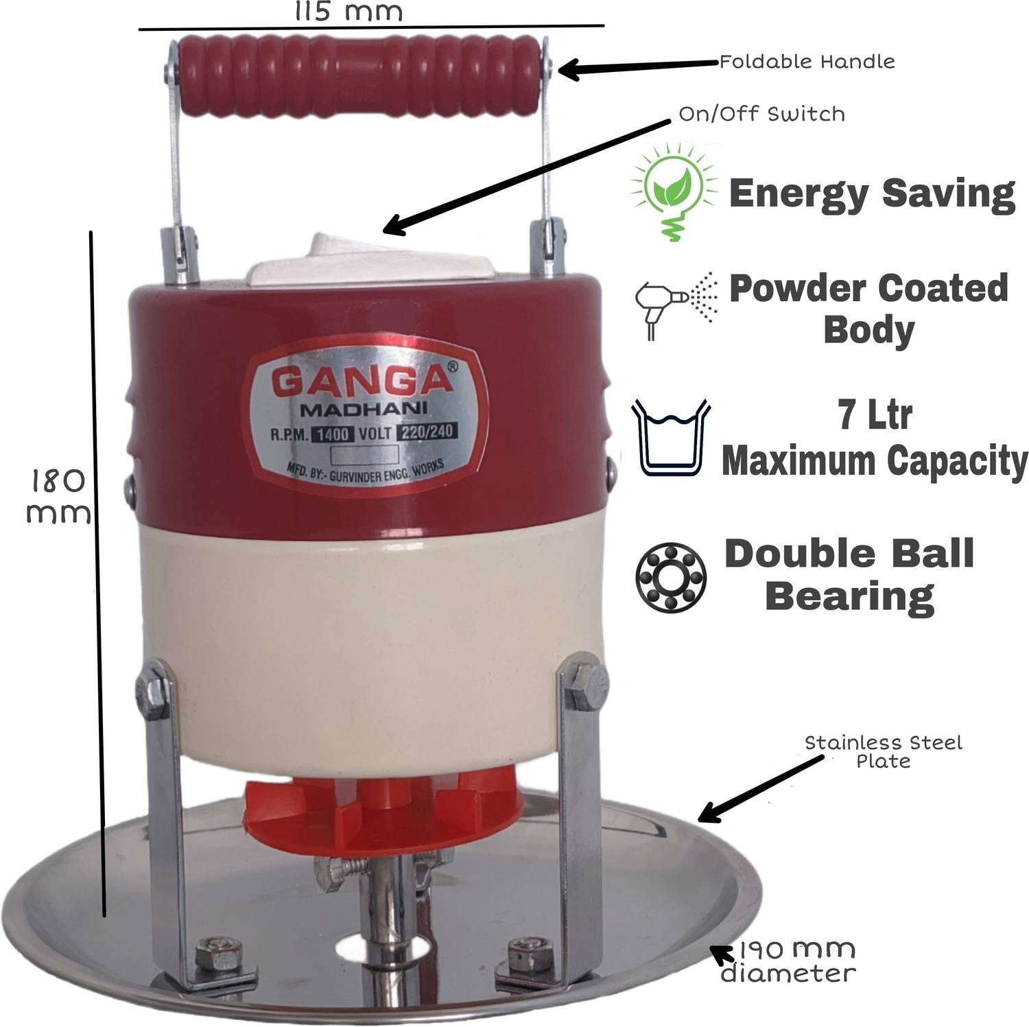 GANGA Madhani 7L Electric Curd Percolator - Image 3