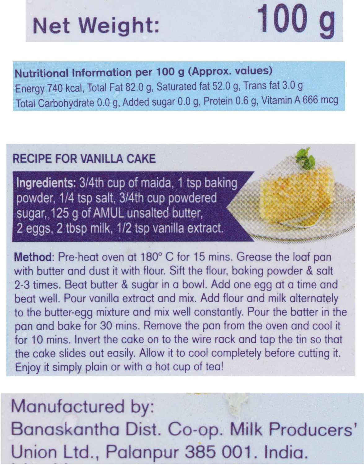 Image of Amul Unsalted Butter
