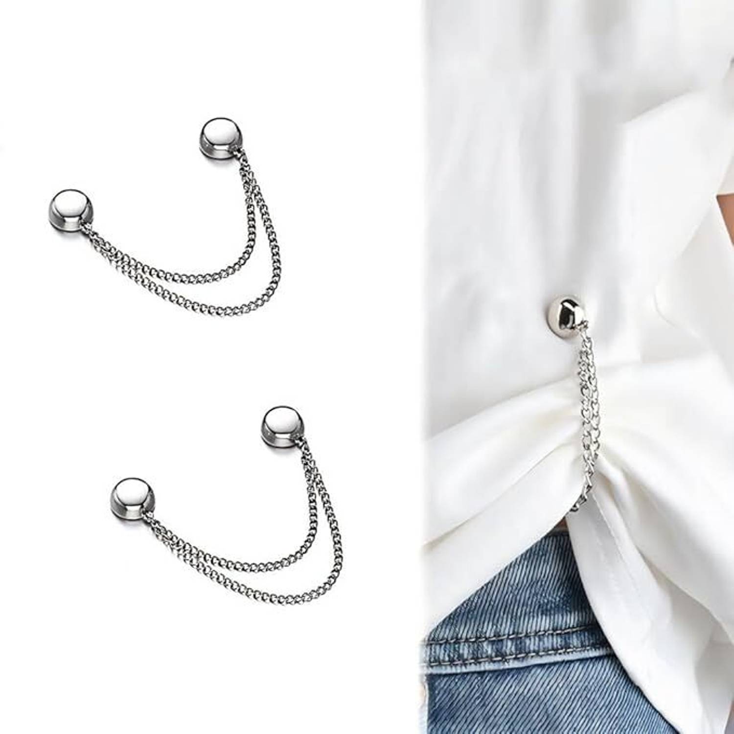 Advika Magnetic Clothing Clips, Brass Buttons