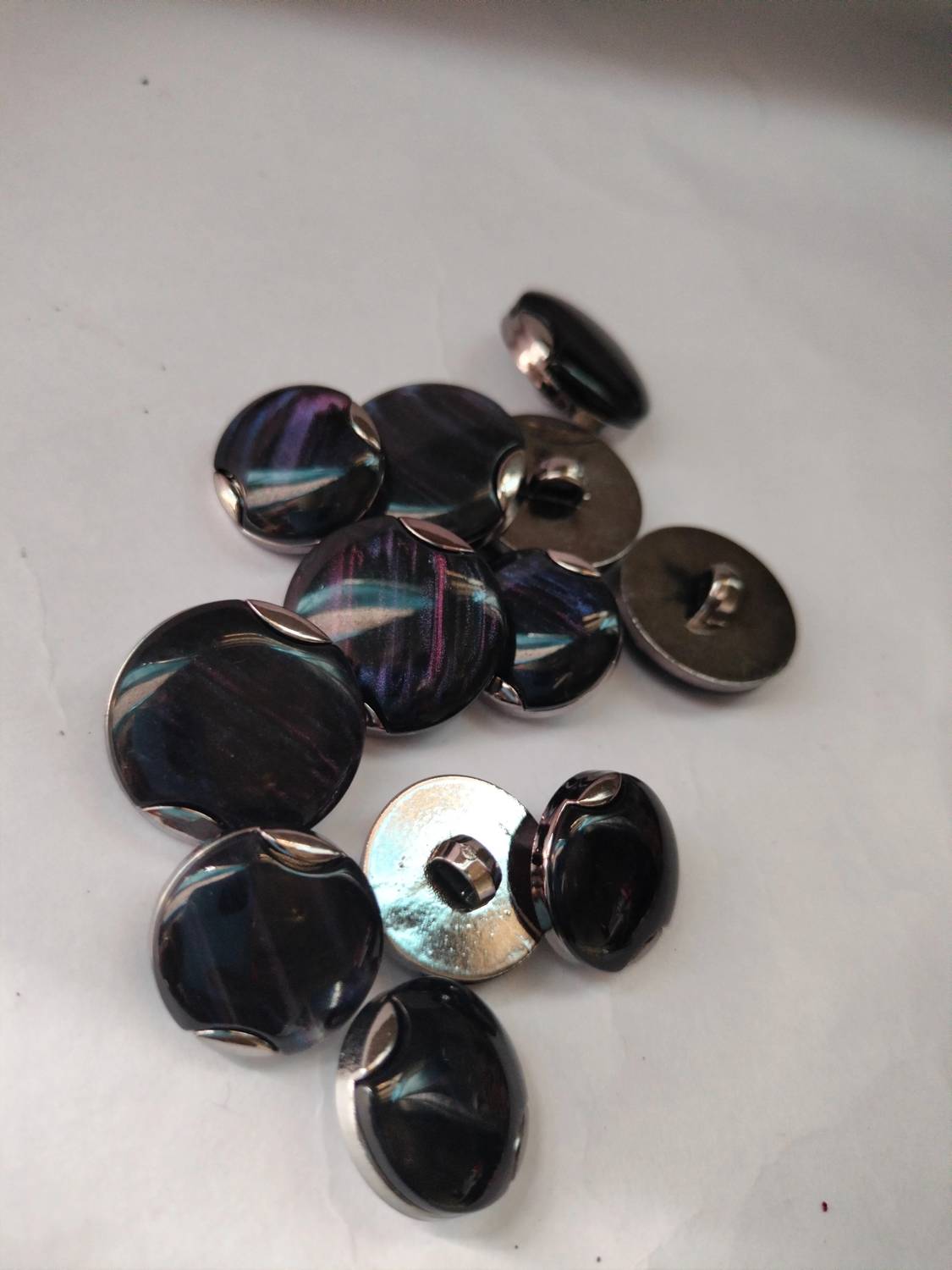 Buttongallery Dark Blue Marble Finish Buttons for Coats, jacket ,Blazers & More Acrylic Buttons