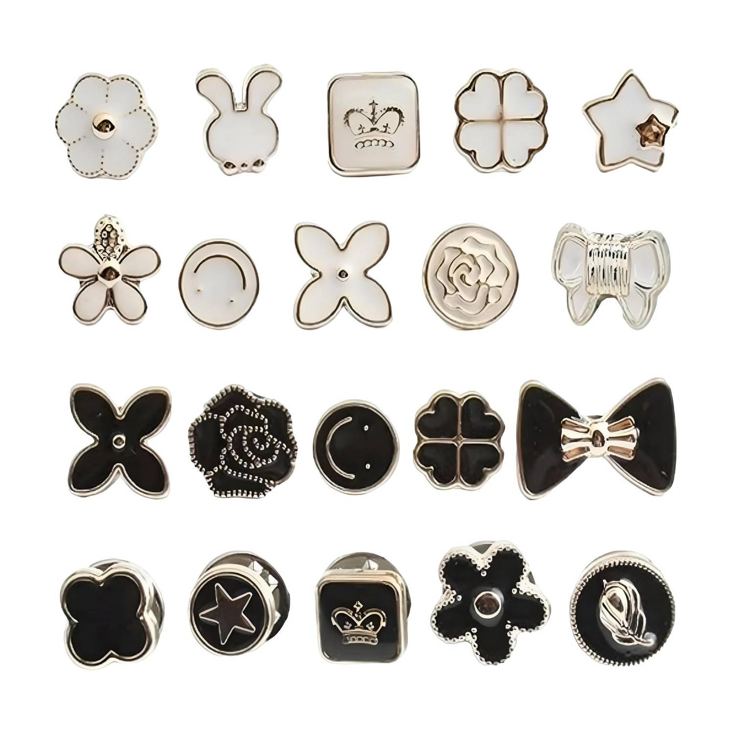 Hounfy Brooch-1 Adjustable Safety Buttons for Women-20Pcs,Instant Cover Up Metal Button Metal Buttons