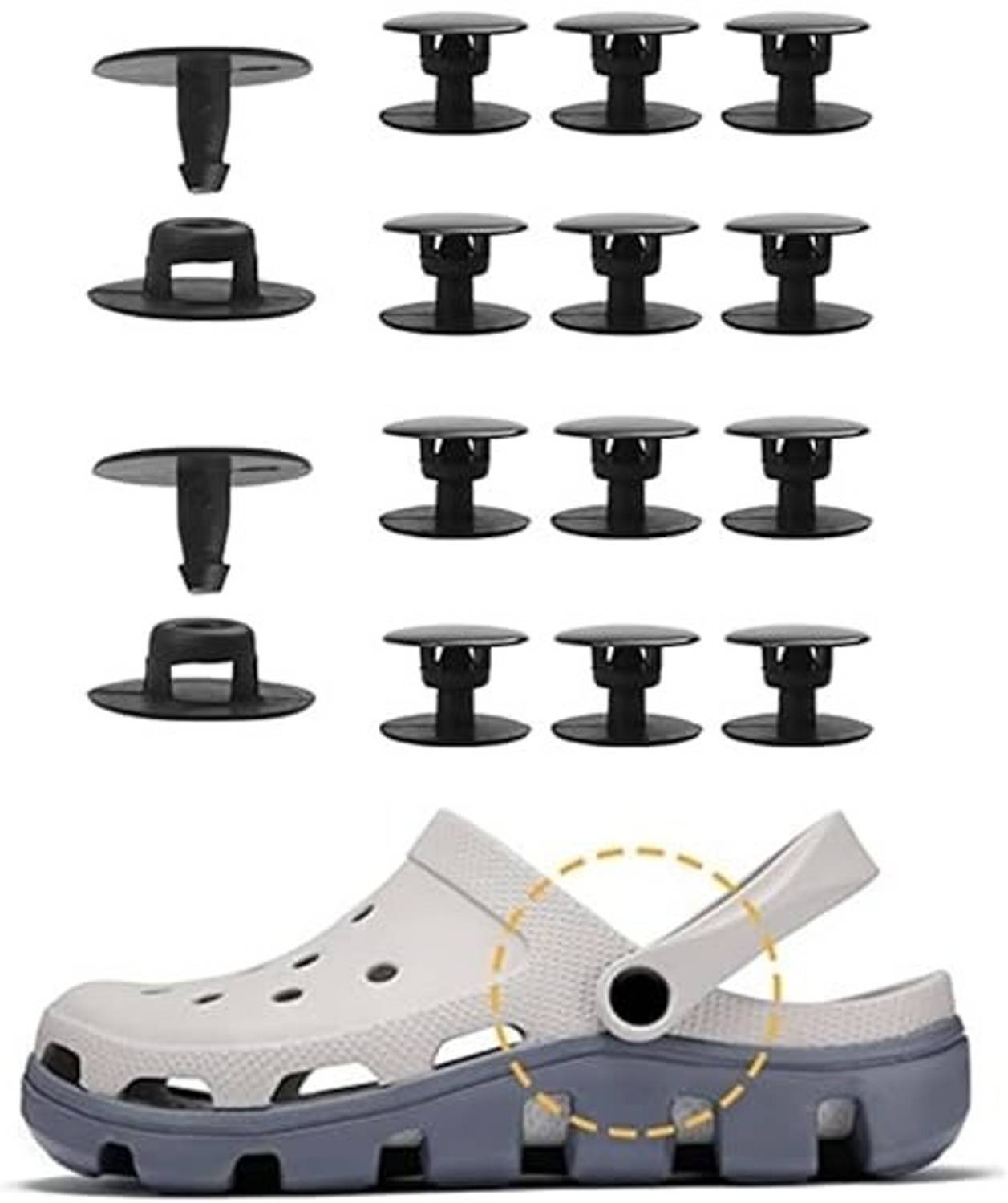 GuruKripaZone Black crocs riveter nn Plastic Buttons