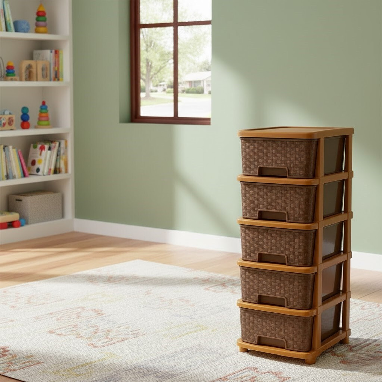 Image of Surety for Safety Multi-Layer Office Storage Drawer Unit for Daily Essentials Plastic Free Standing Cabinet