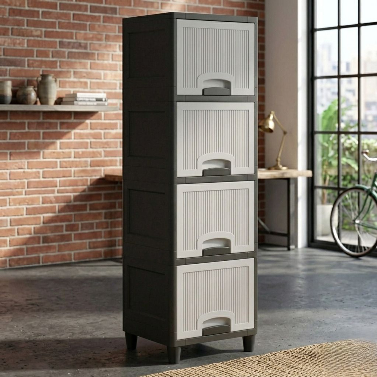 Image of MAXTID Free Standing Multi Drawer Desk Organizer for Daily Use Plastic Free Standing Cabinet