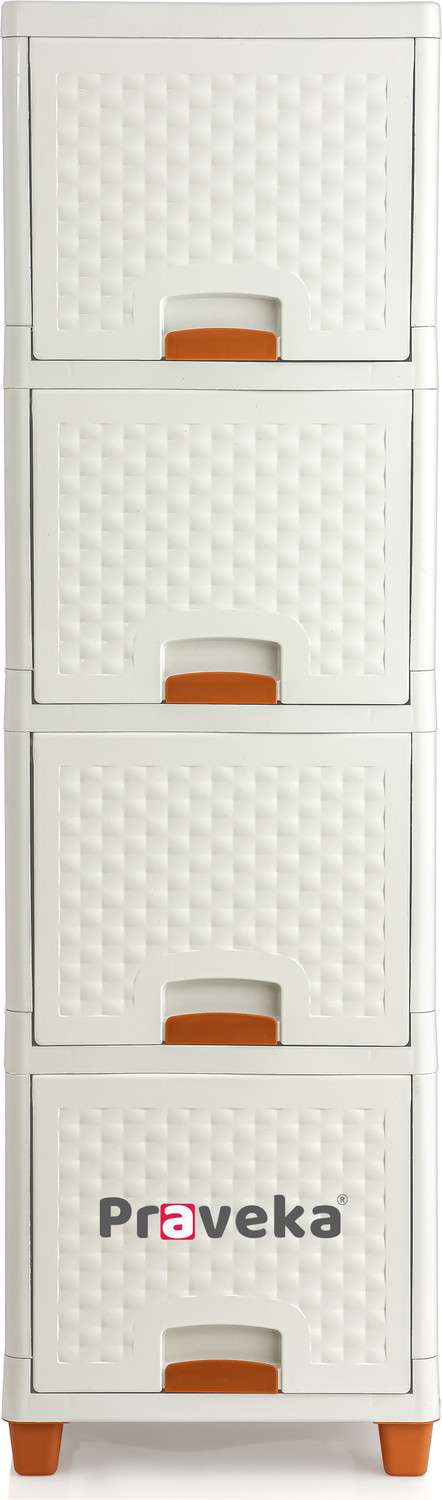 Image of Praveka 4 Doors Multi- Organizer Storage Plastic Free Standing Cabinet