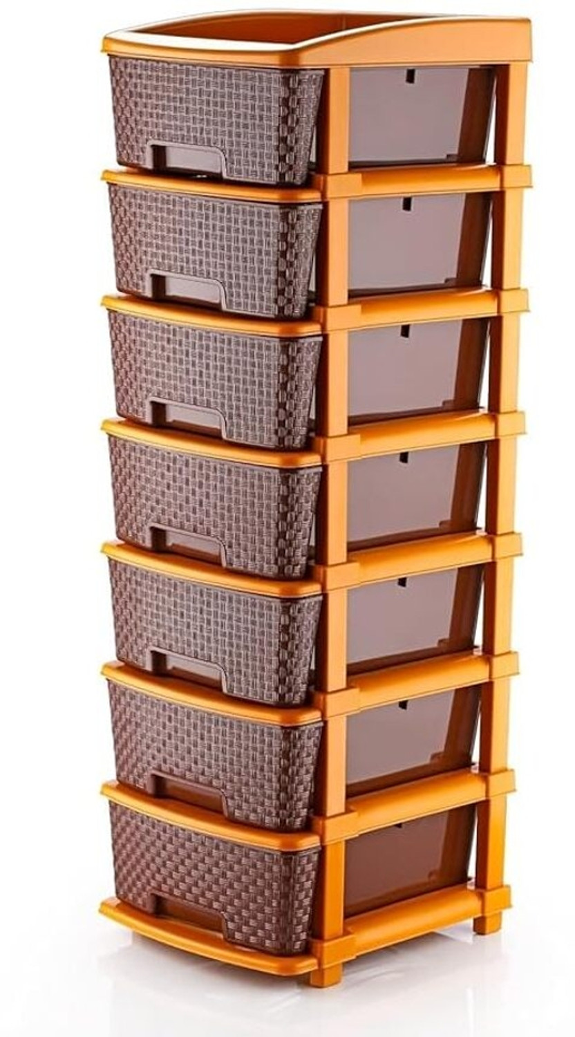 Image of NESTWARE PLASTIC INDUSTRY 7 Xl Plastic Modular Drawer System For Home, Office, Hospital, Parlor, School Plastic Free Standing Chest of Drawers