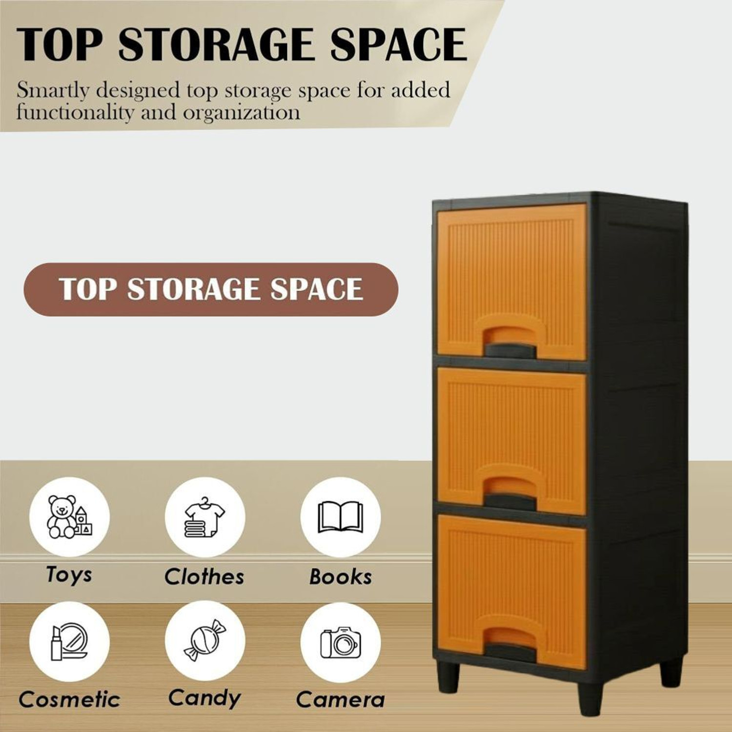 Image of MAXTID multi layer drawer Cabinet with Clean-Line Contemporary Look Plastic Free Standing Cabinet