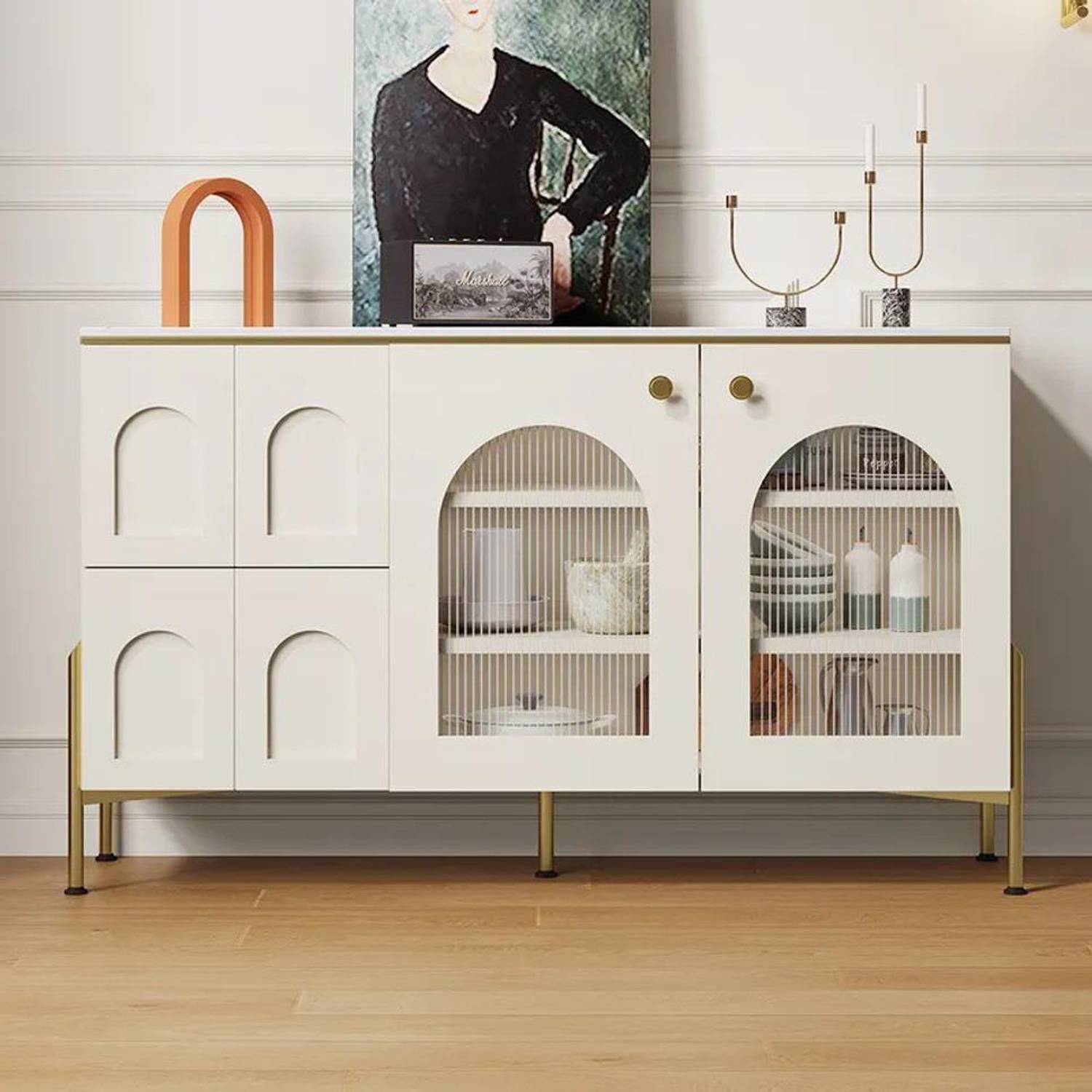 NG Decor Engineered Wood Free Standing Sideboard (Finish Color -
