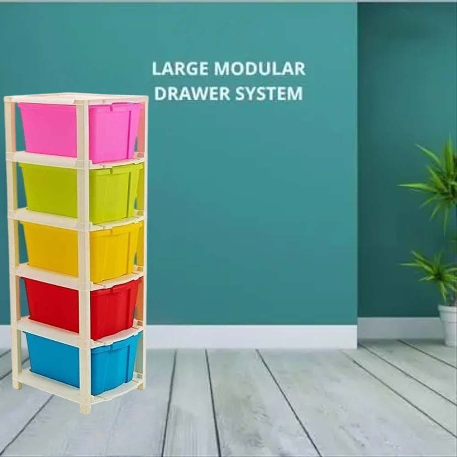 Image of VISEMAN multi layer drawer Storage Cabinet with Optimized Drawer Height PP Collapsible Wardrobe