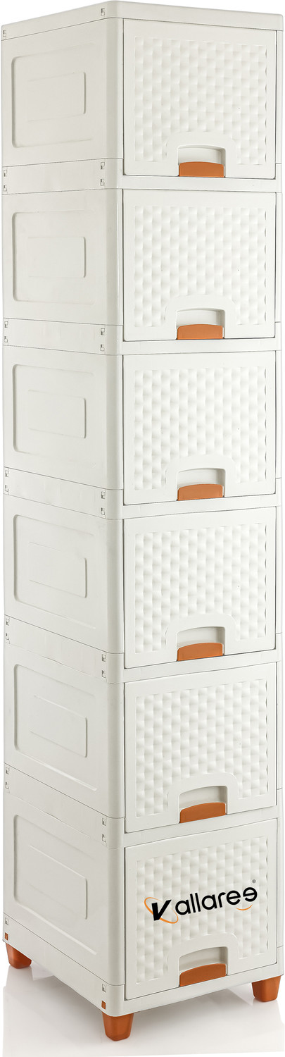 Image of Vallaree 6 Doors Multi-Purpose Organizer Modular Storage Plastic Free Standing Chest of Drawers