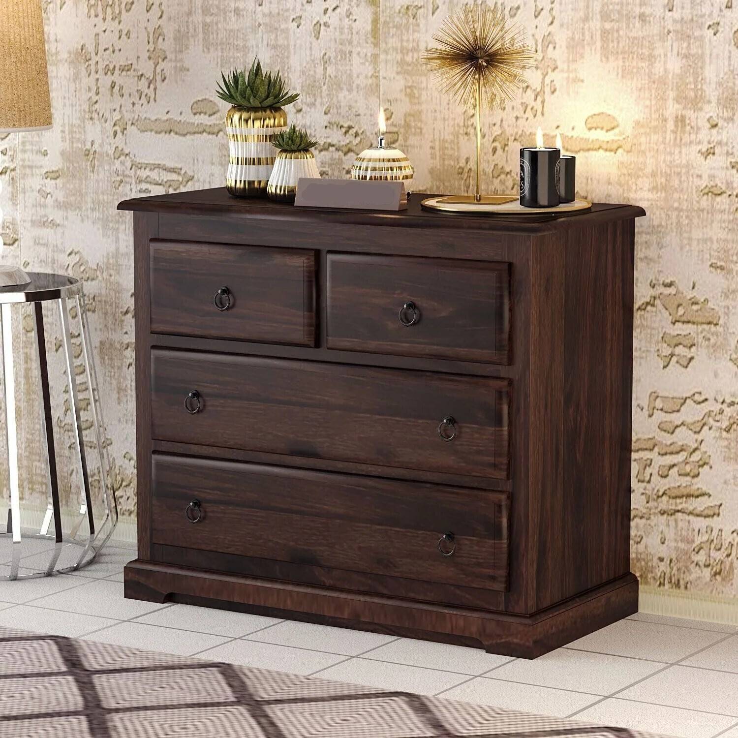 TRUE FURNITURE Sheesham ( Rosewood ) Solid Wood Free Standing Sid