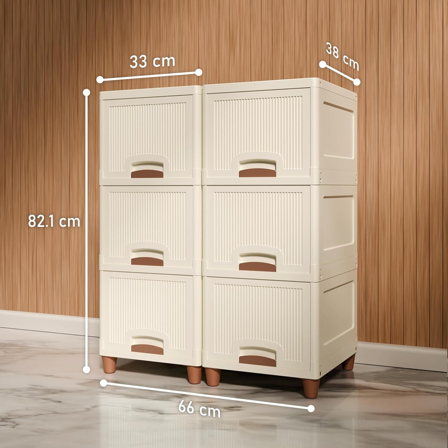 Image of ICONPLUS 6-tire Multi-Purpose Plastic Storage Cabinet with Drawers for Home Organization Plastic Free Standing Cabinet