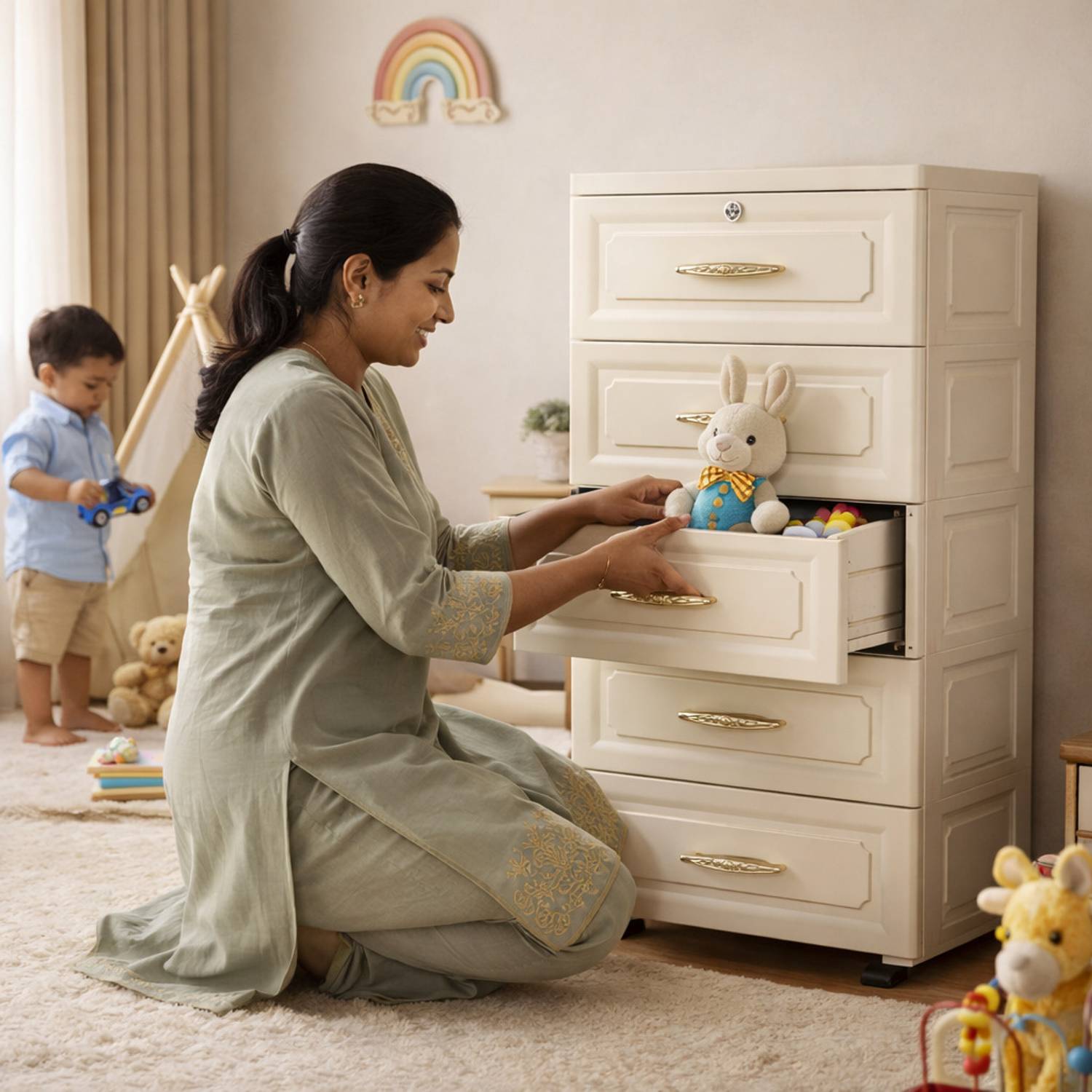 パンツ drawers PILE TRUNKS beige The Tickle Toe Chest of Drawers | Portable Storage Cabinet for