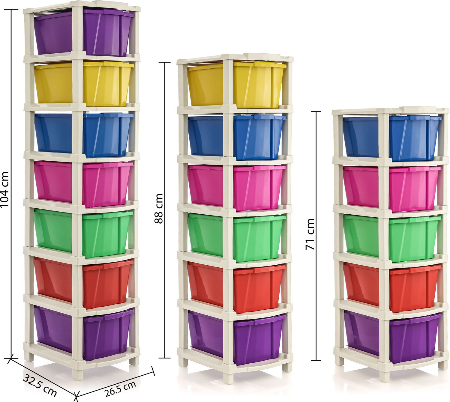 Image of Vallaree 7 Layer Plastic Multipurpose Storage Drawer Organizer Plastic Free Standing Chest of Drawers