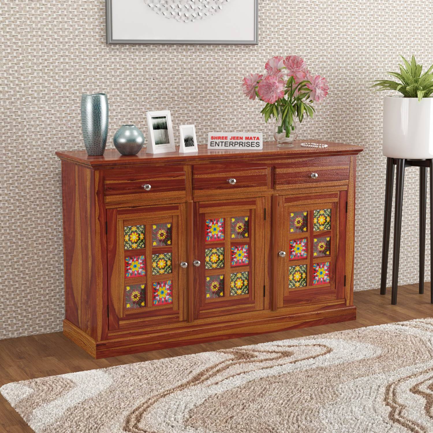 Shree Jeen Mata Enterprises Solid Wood Cabinet Cabinet Drawer
