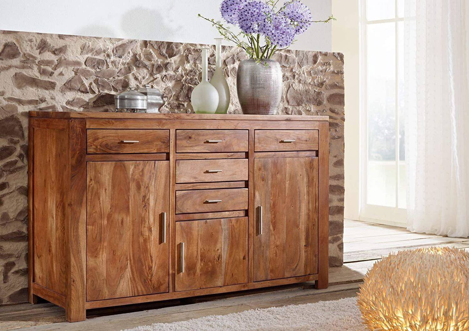 Wopno Furniture Pure Sheesham Wooden Sideboard Storage Cabinets W