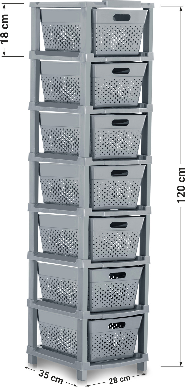 Image of Vallaree 7 Layer Stylo Extra Large Drawer Plastic Free Standing Chest of Drawers