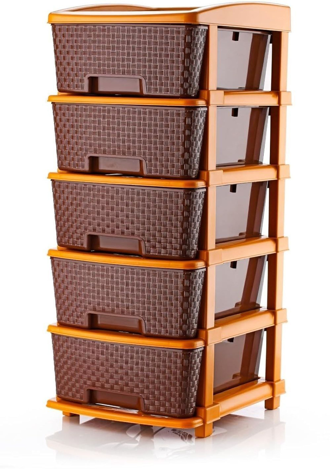 Image of LEVERET Multipurpose Drawer Plastic Modular Chest Storage Organizer Home Plastic Free Standing Chest of Drawers
