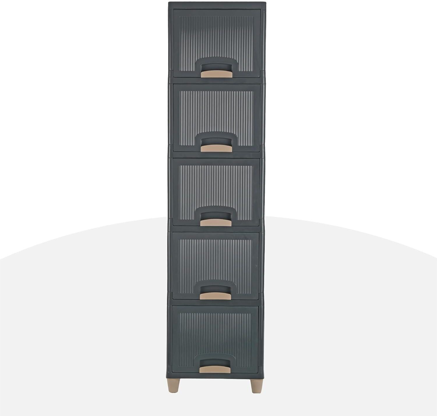 Image of Flipkart SmartBuy Foldable Cabinet Plastic Cupboard For Storage Plastic Modular Drawer Plastic Free Standing Cabinet