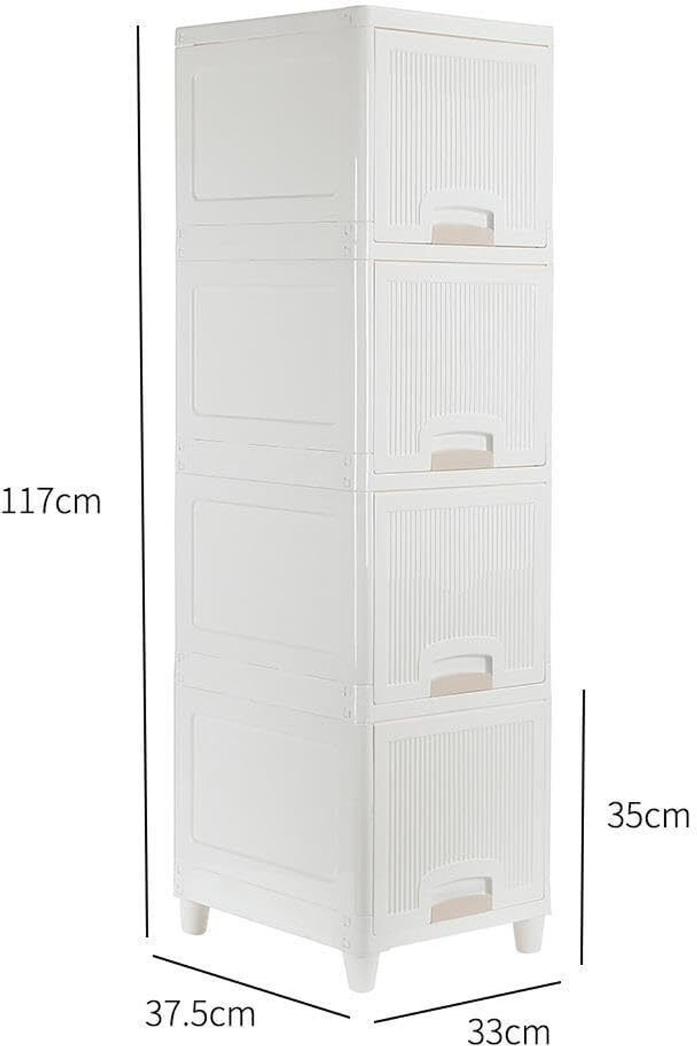 Image of FINWARE 4 Units Multipurpose Folding Versatile Drawer Cabinet Storage Organizer Box(4XL) Plastic Free Standing Chest of Drawers