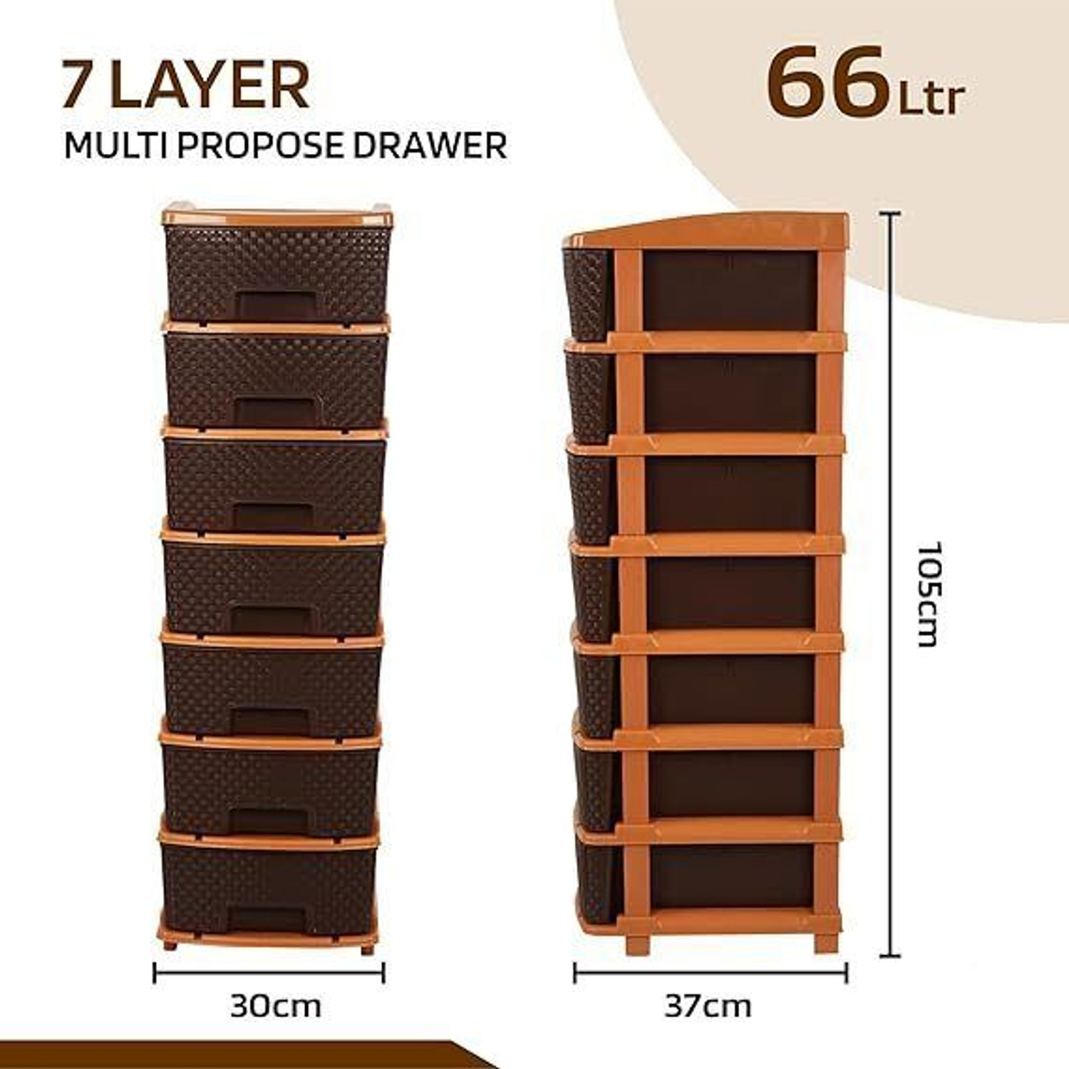 Image of Surety for Safety Multi-Layer Office Storage Drawer Unit for Daily Essentials Plastic Free Standing Cabinet