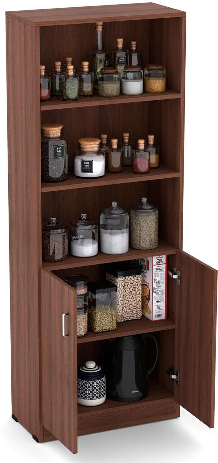 Image of Aspirata Furniture Engineered Wood Open Storage Cabinet With Multiple Shelves For Kitchen /Home Engineered Wood Free Standing Cabinet