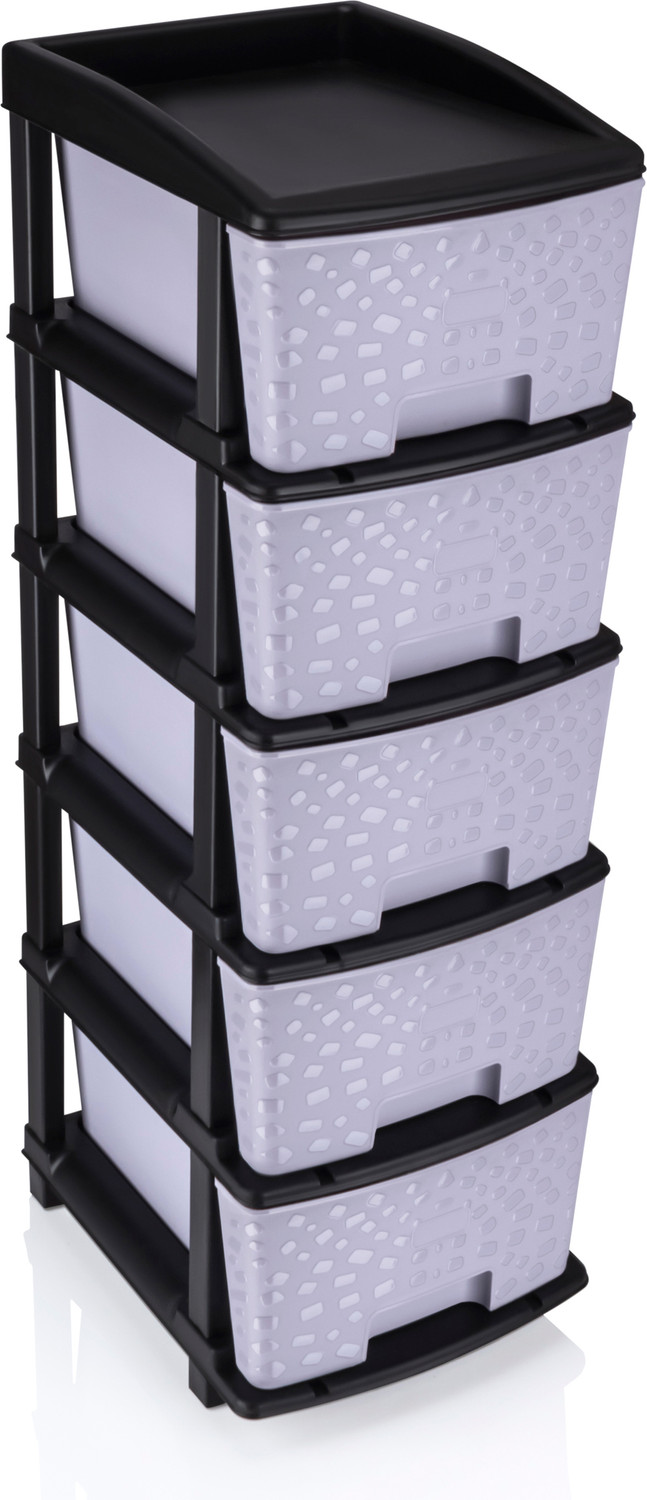Image of Vallaree 5 Layer Bed Side Table Storage Organizer Multipurpose Plastic Bedside Table