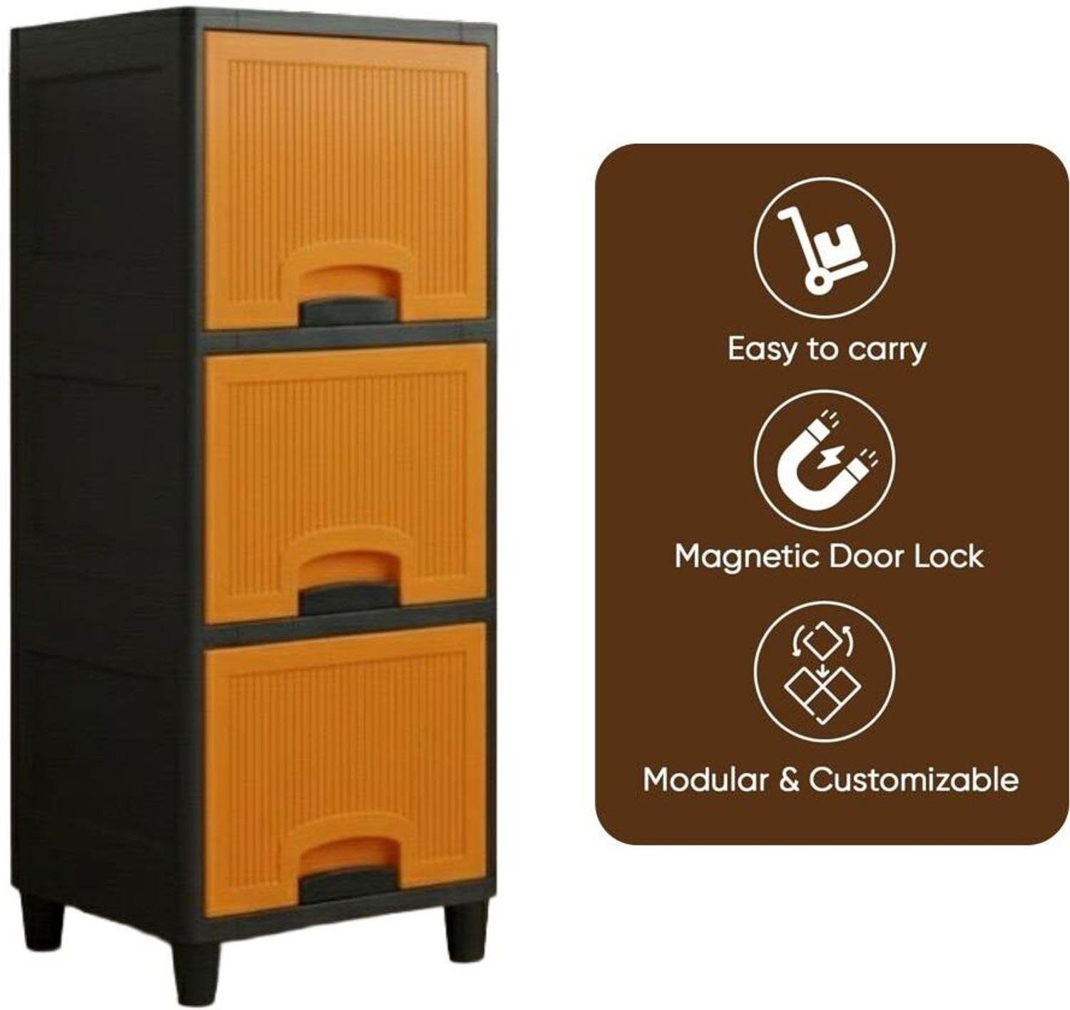 Image of MAXTID multi layer drawer Cabinet with Clean-Line Contemporary Look Plastic Free Standing Cabinet