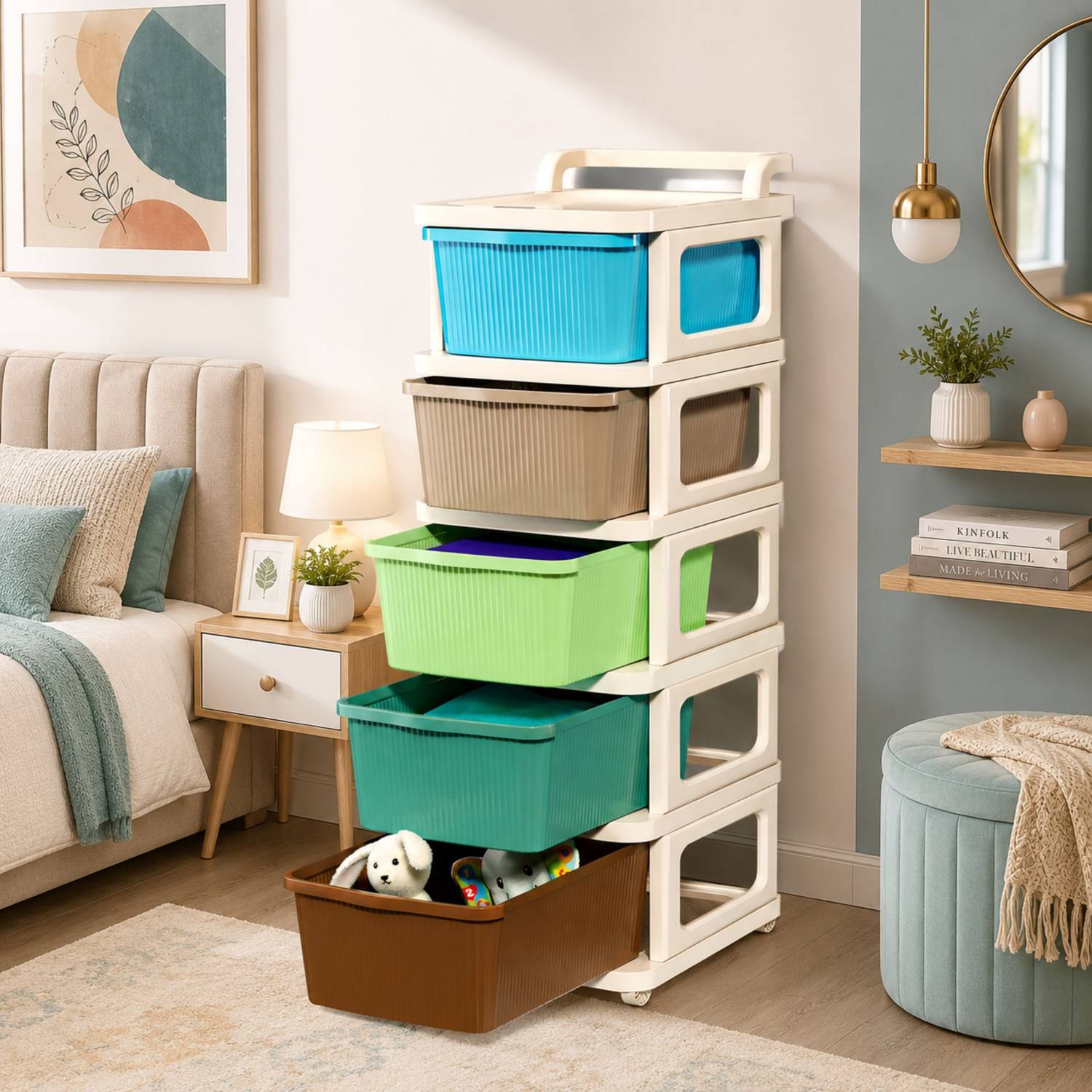 ZOVEXA 5- Layer Drawer Storage Unit for Clothes and Home
