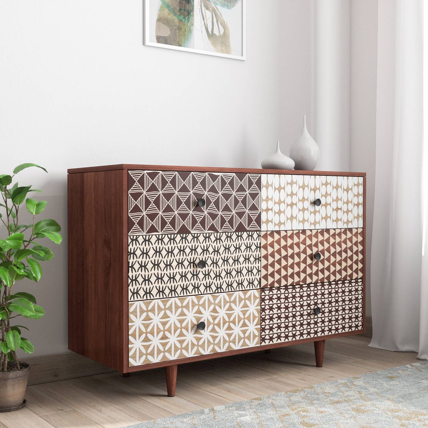 THE ATTIC Solid Wood Free Standing Chest of Drawers (Finish Color